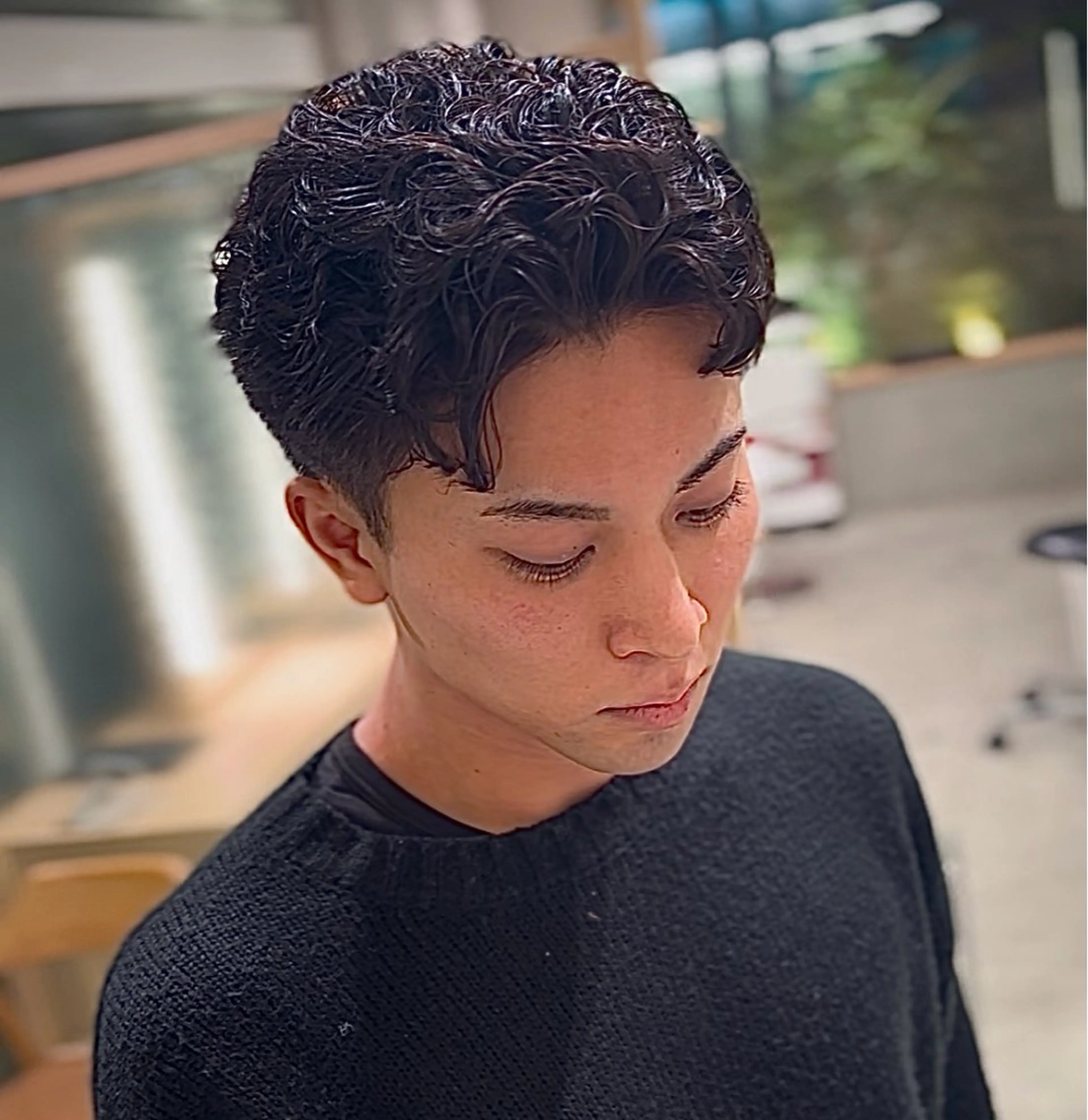 パーマ メンズ カット パーマ ヘアセット ✨艶カラーと縮毛矯正 🦖しんのすけ🦖のヘアスタイル