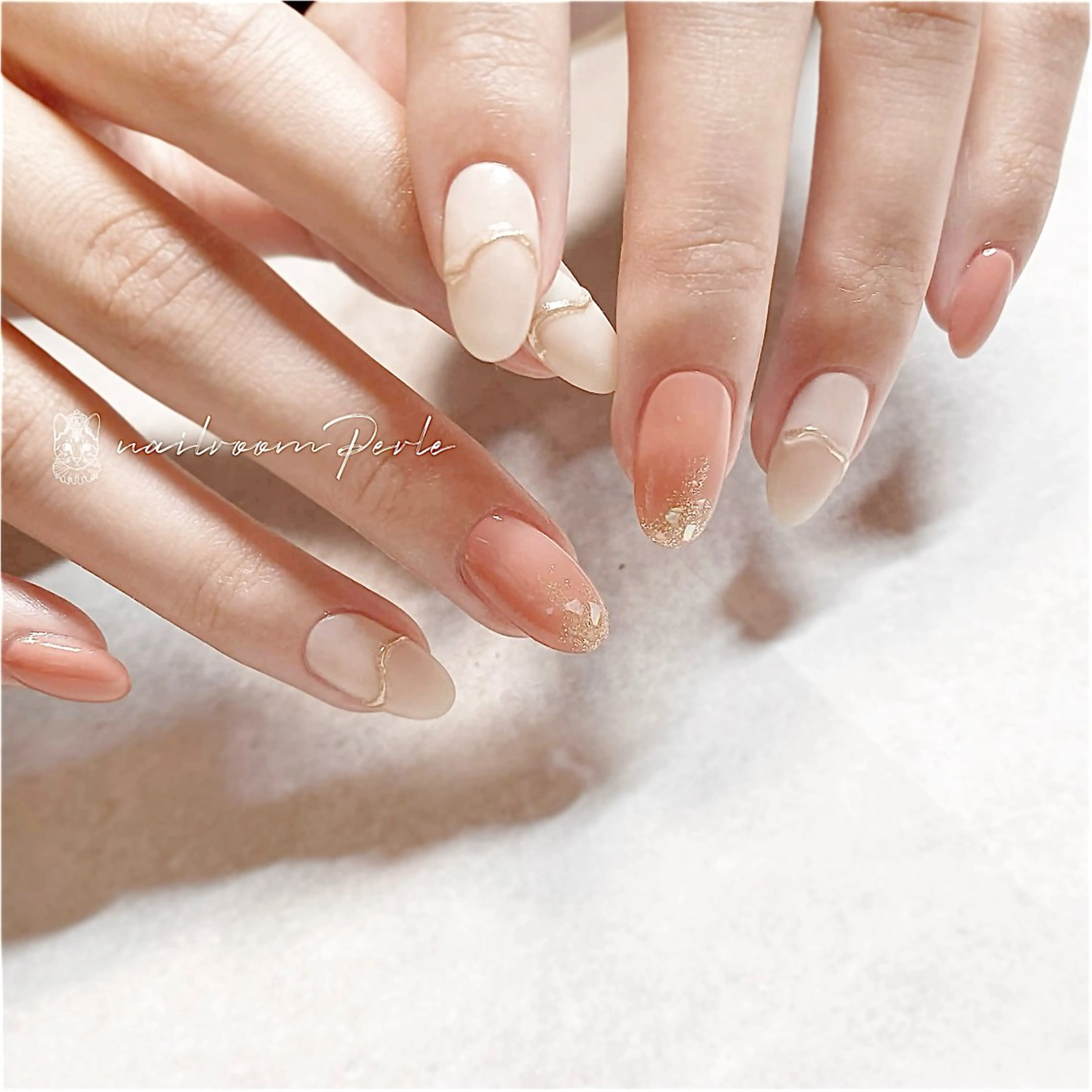 ネイル オフィスネイル シンプルネイル ハンドネイル nail room Perleのネイルデザイン