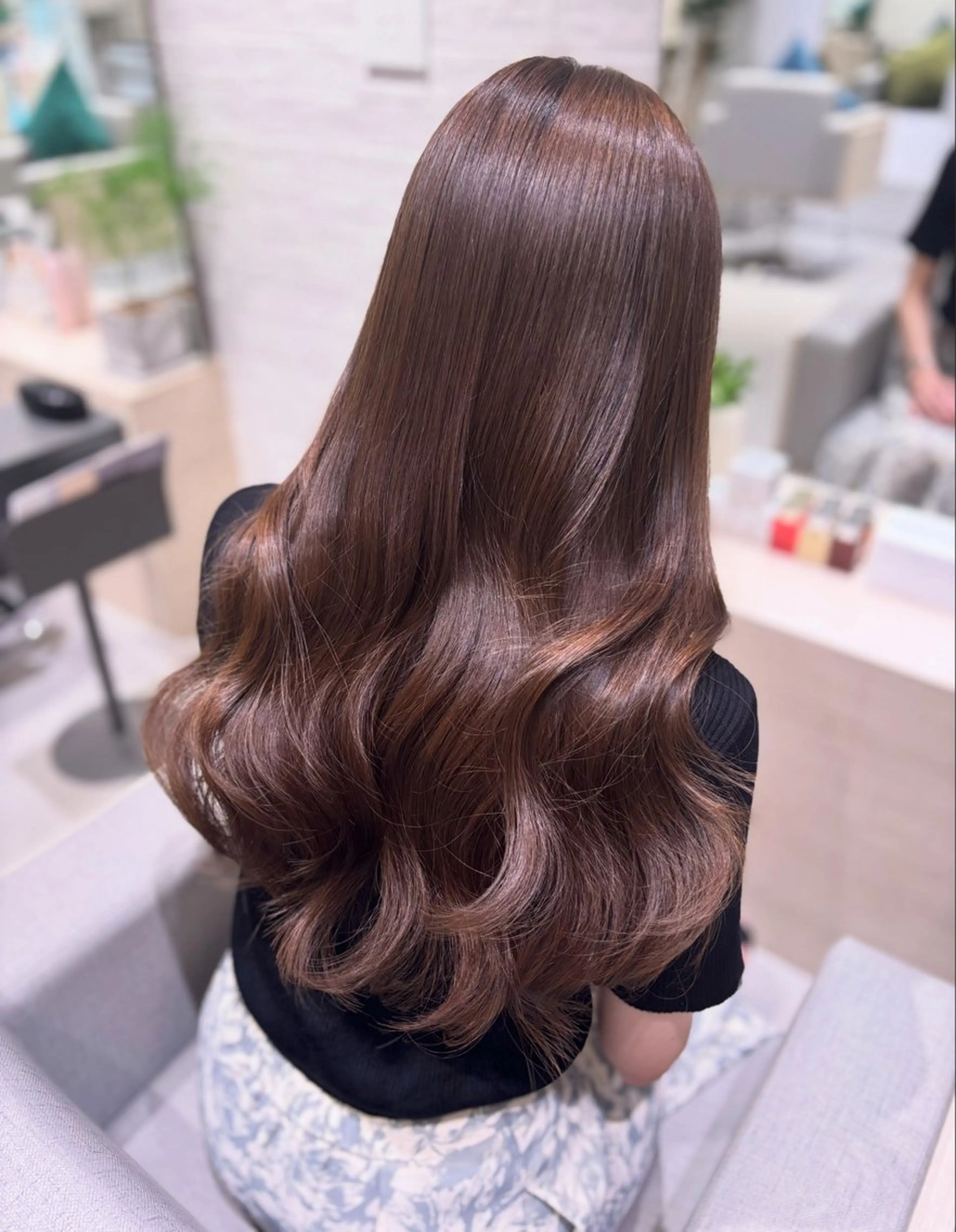 ロング ロングレイヤー 髪質改善 韓国風ヘア レイヤーカット ロング カット ヘアカラー トリートメント 銀座/韓国レイヤー/ 艶カラー🍓原田侑依のヘアスタイル