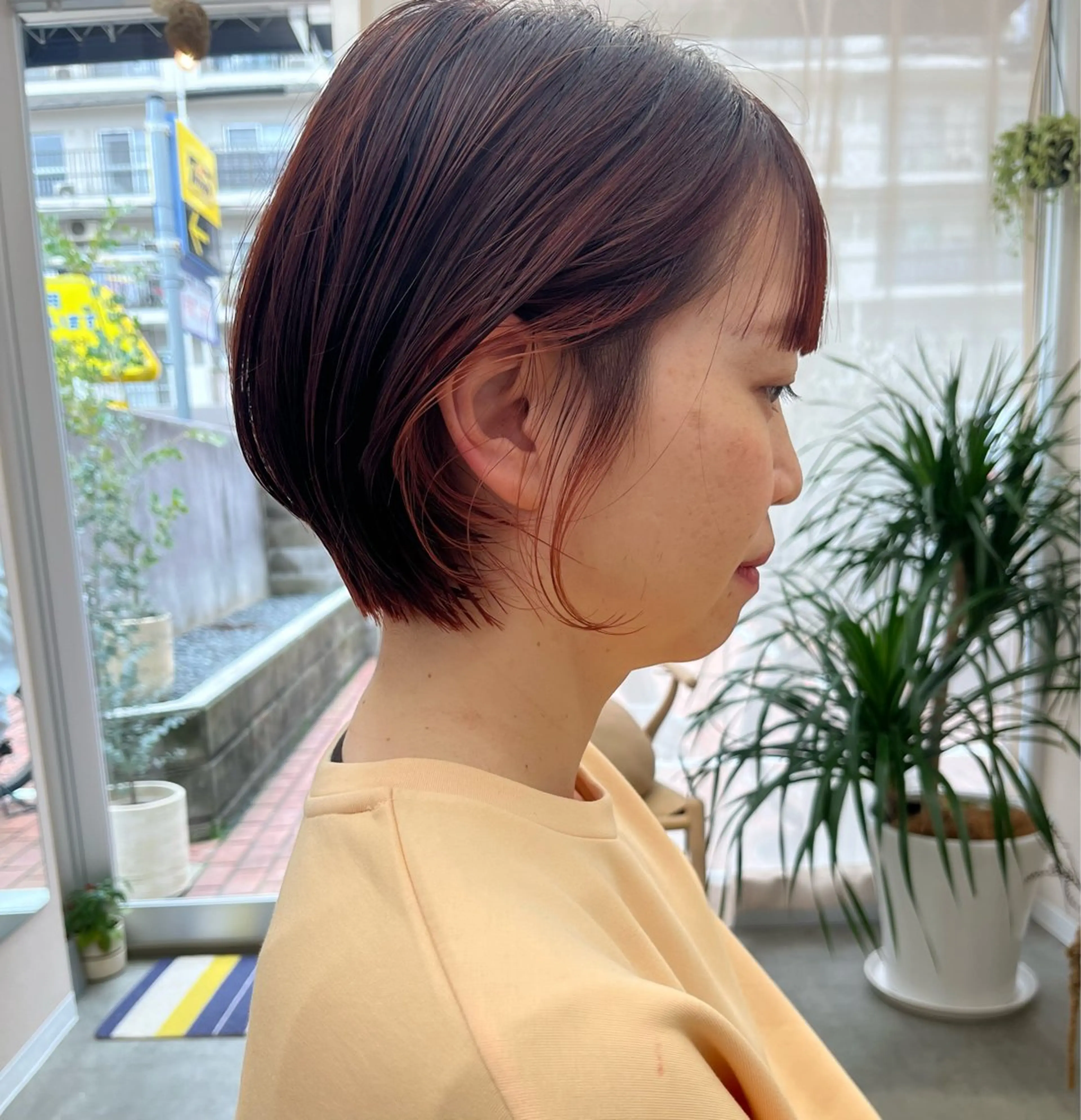 ショート カラー インナーカラー オレンジ Hareru 豊田 修廣のヘアスタイル