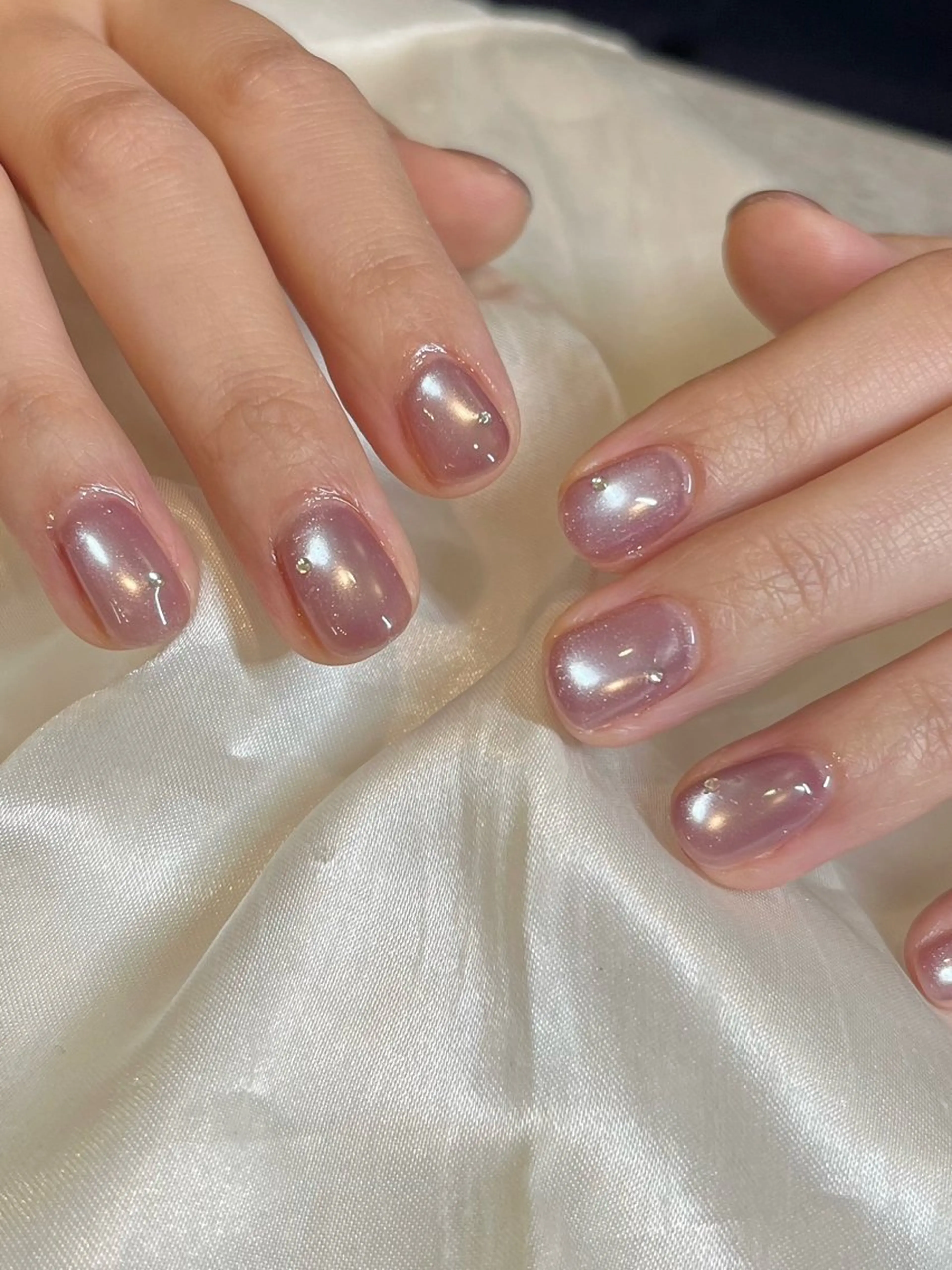 ネイル フラッシュネイル ピンク パープル ハンドネイル petit sarina..ෆのネイルデザイン