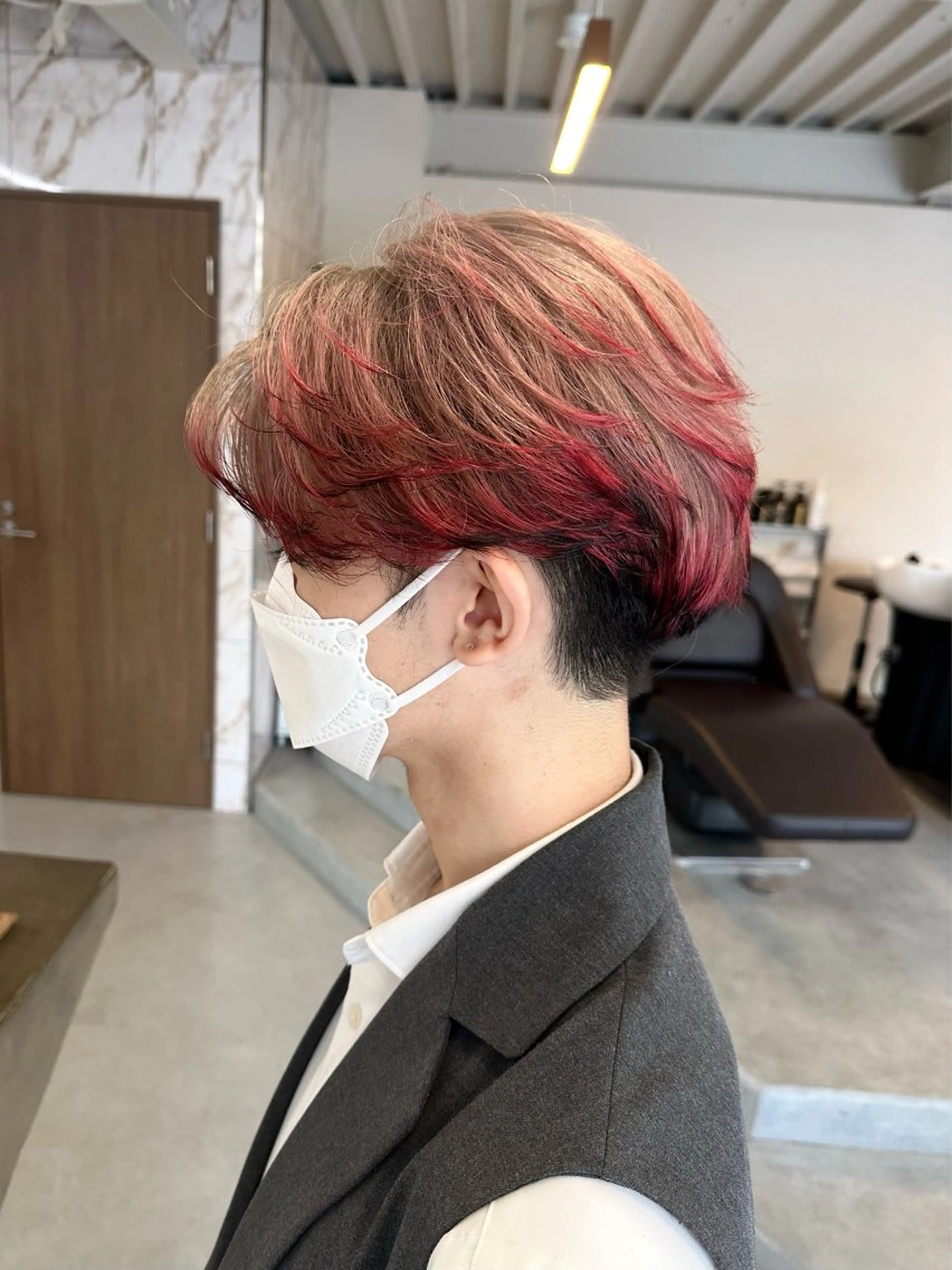 ショート カラー メンズ ハイトーン×似合わせ 🌱中川慎之介のヘアスタイル