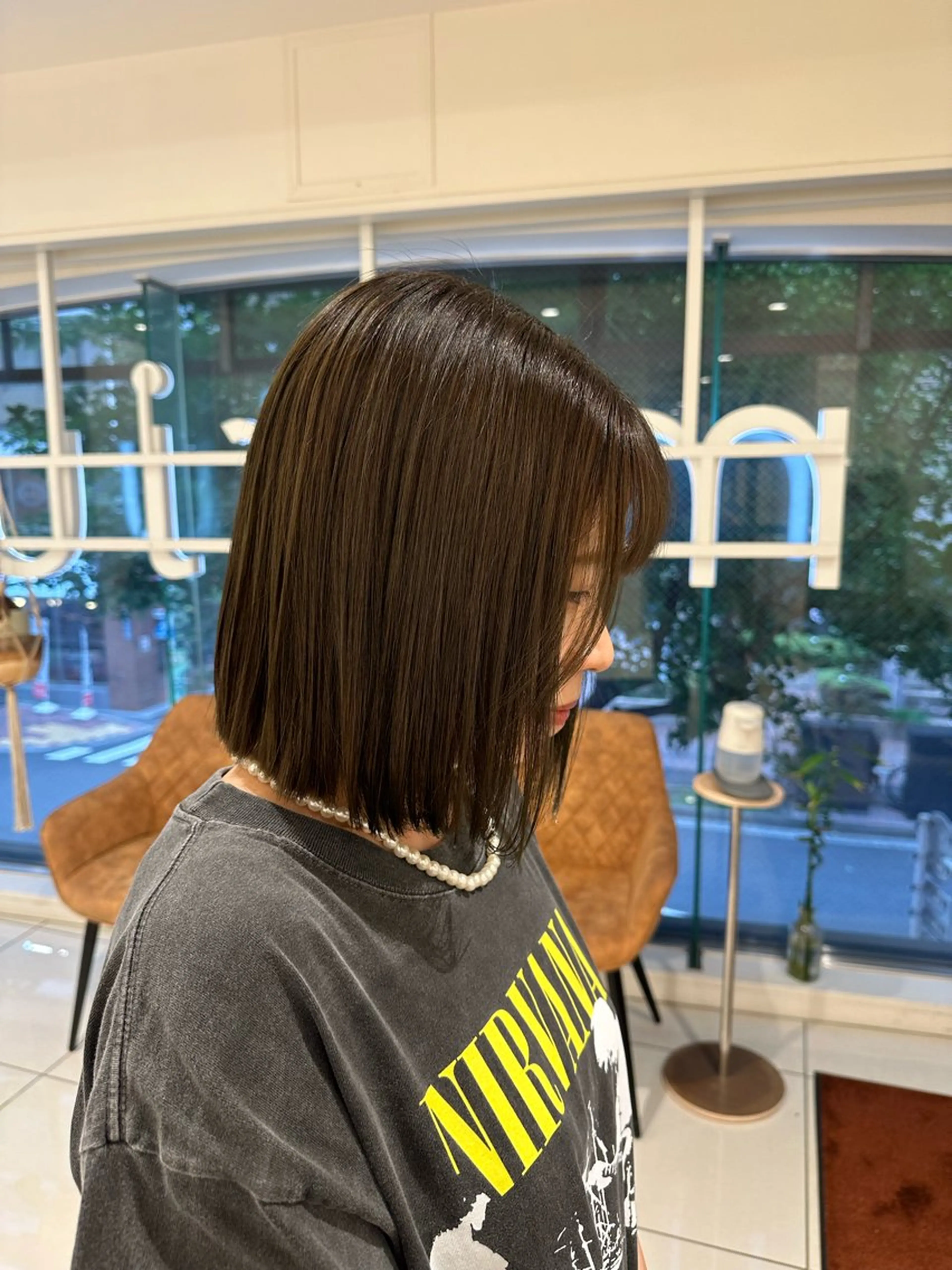 ショート カラー ヘアアレンジ タイトボブ個性派カラ ーAKANEのヘアスタイル