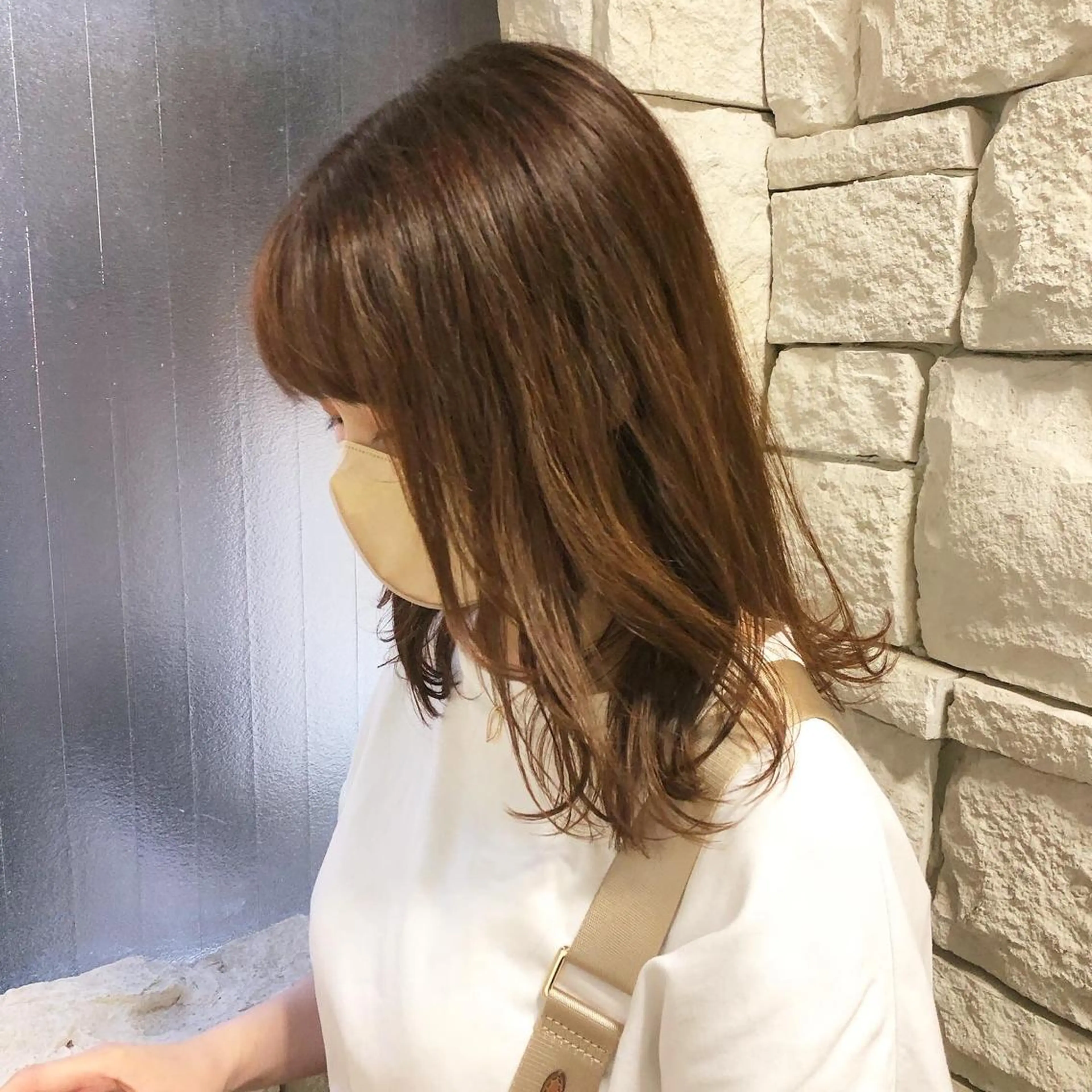 セミロング カラー ヘアアレンジ ブラウンカラー オレンジ オレンジブラウン カット ヘアカラー トリートメント メンズ特化✂️栗原 侑也のヘアスタイル