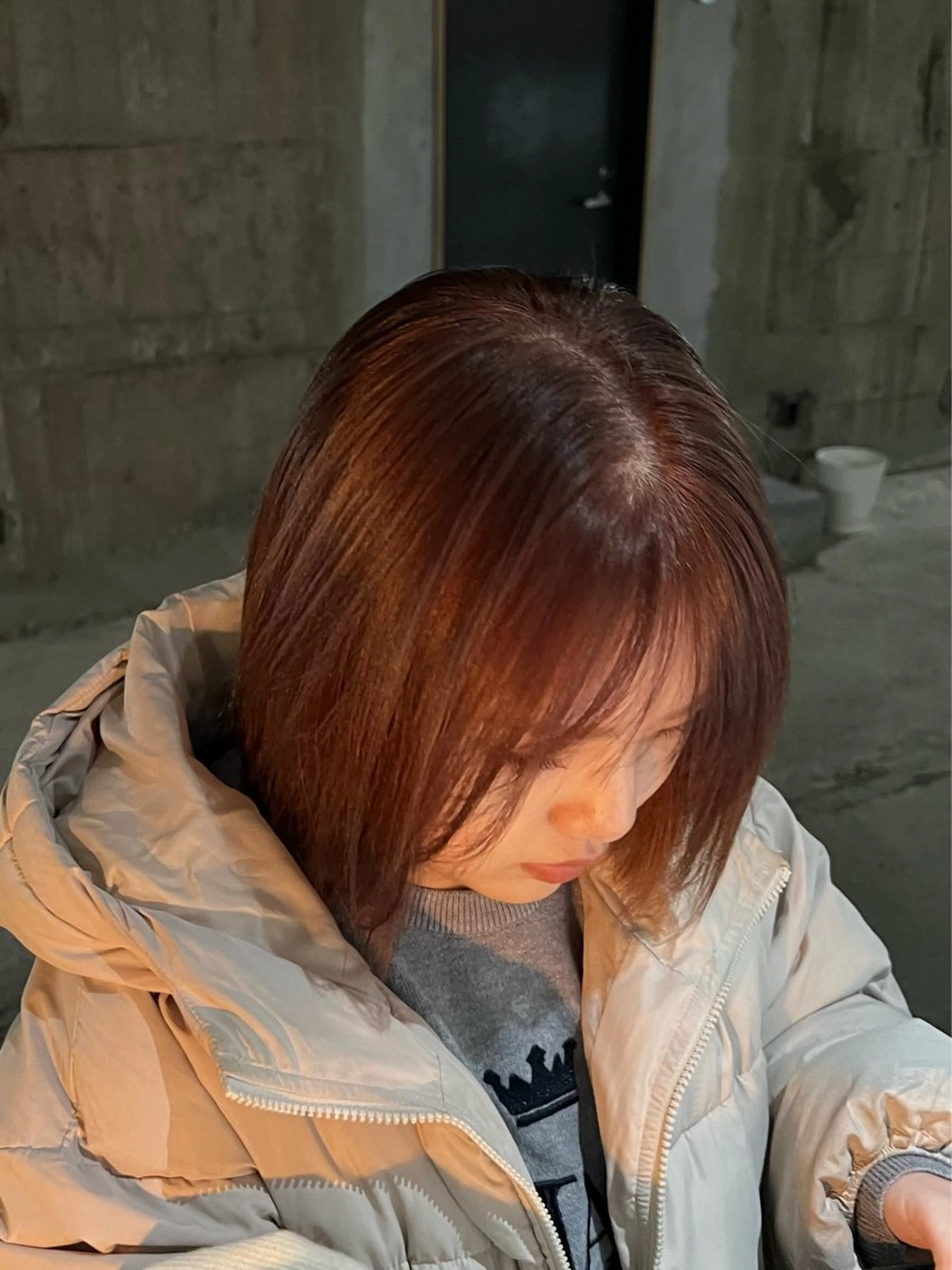 カラー レッドカラー 夏見 柚羽のヘアスタイル