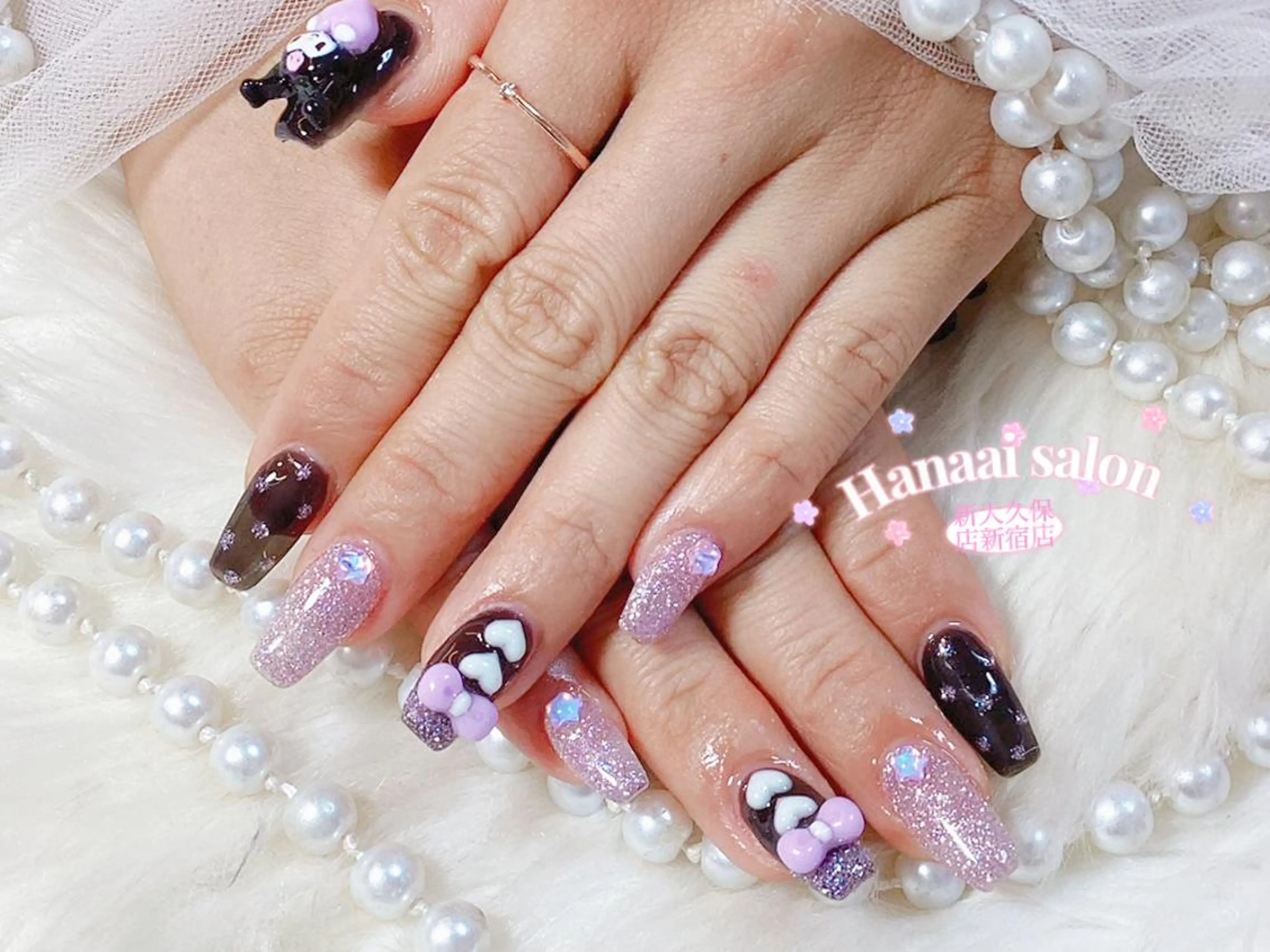 ネイル アートネイル フラッシュネイル フットネイル ジェルネイル グラデーション Hanaai Salon 瞳のネイルデザイン