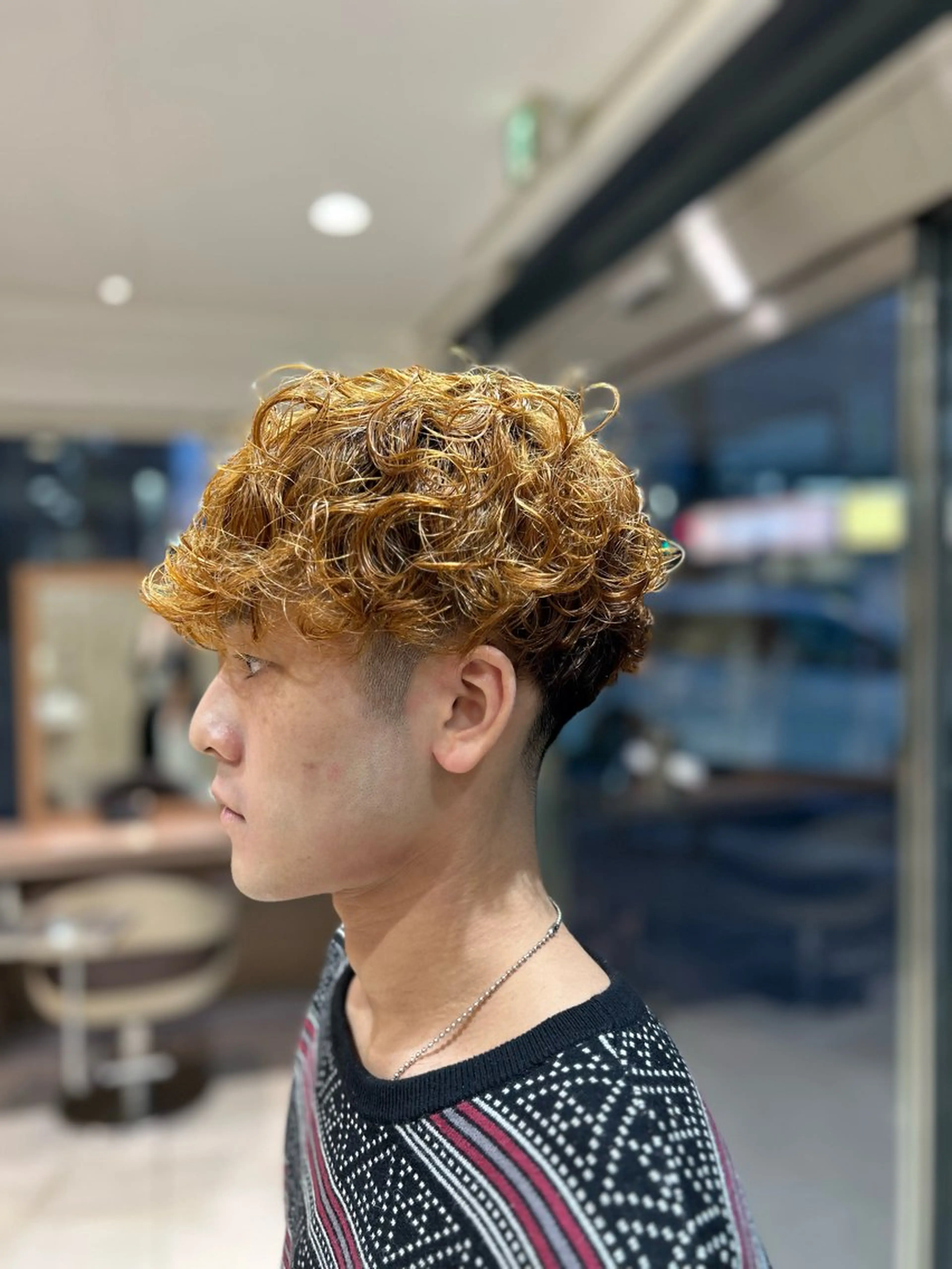 ショート パーマ メンズ メンズハイライト × perm Runoのヘアスタイル