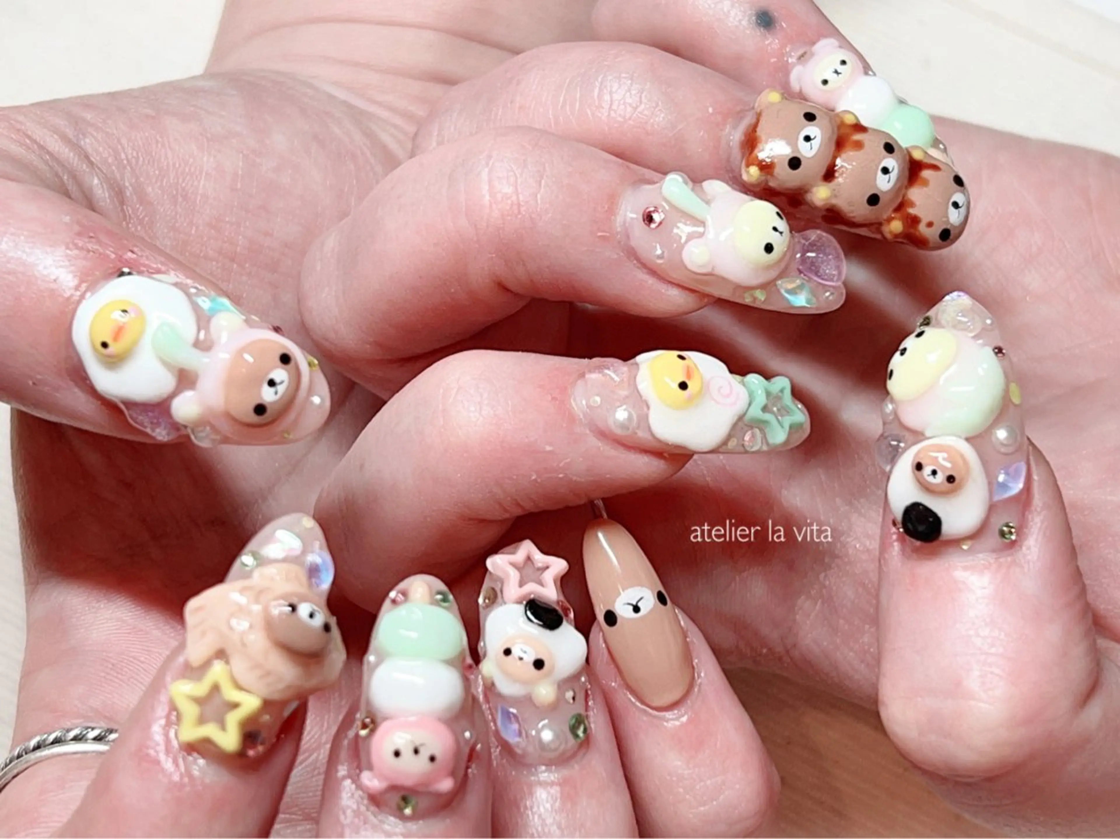 ネイル ジェルネイル ハート 氷ネイル・うるうるネイル マグネットネイル メンズネイル lavita. mimuraのネイルデザイン