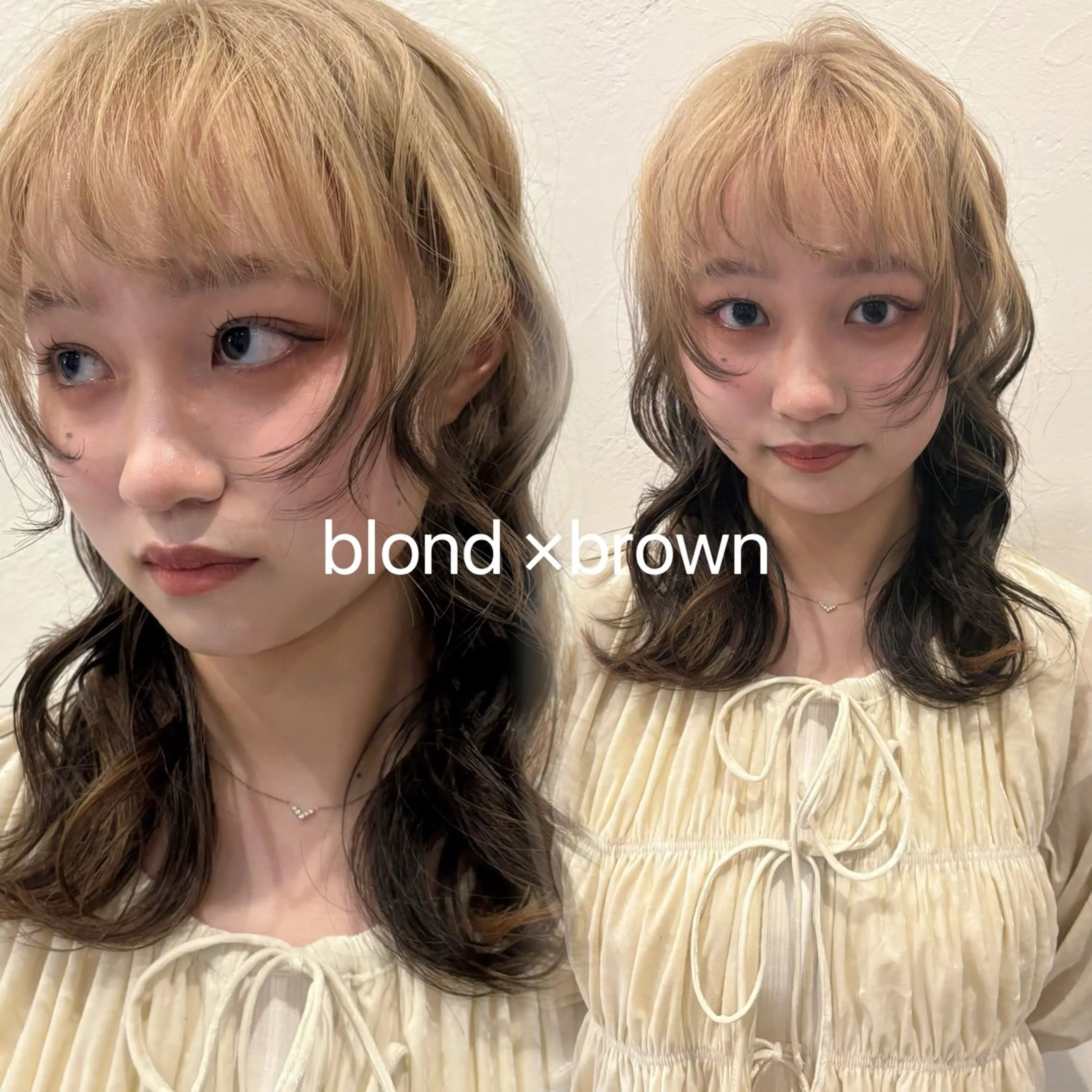 ミディアム カラー デザインカラー カット ヘアカラー トリートメント ひなた ブリーチ/渋谷のヘアスタイル