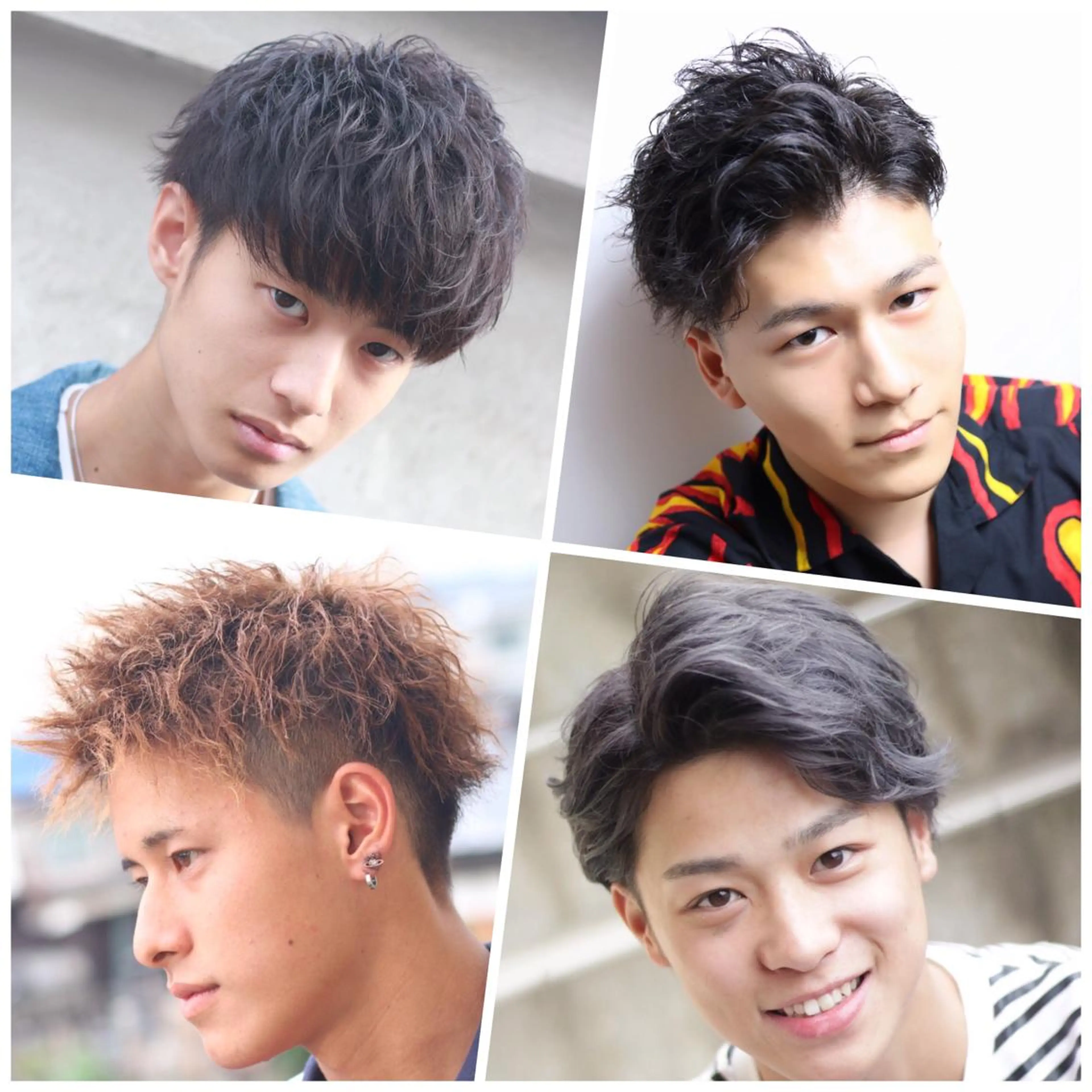 ショート カラー パーマ ヘアアレンジ メンズ カット パーマ 小嵐 陸のヘアスタイル