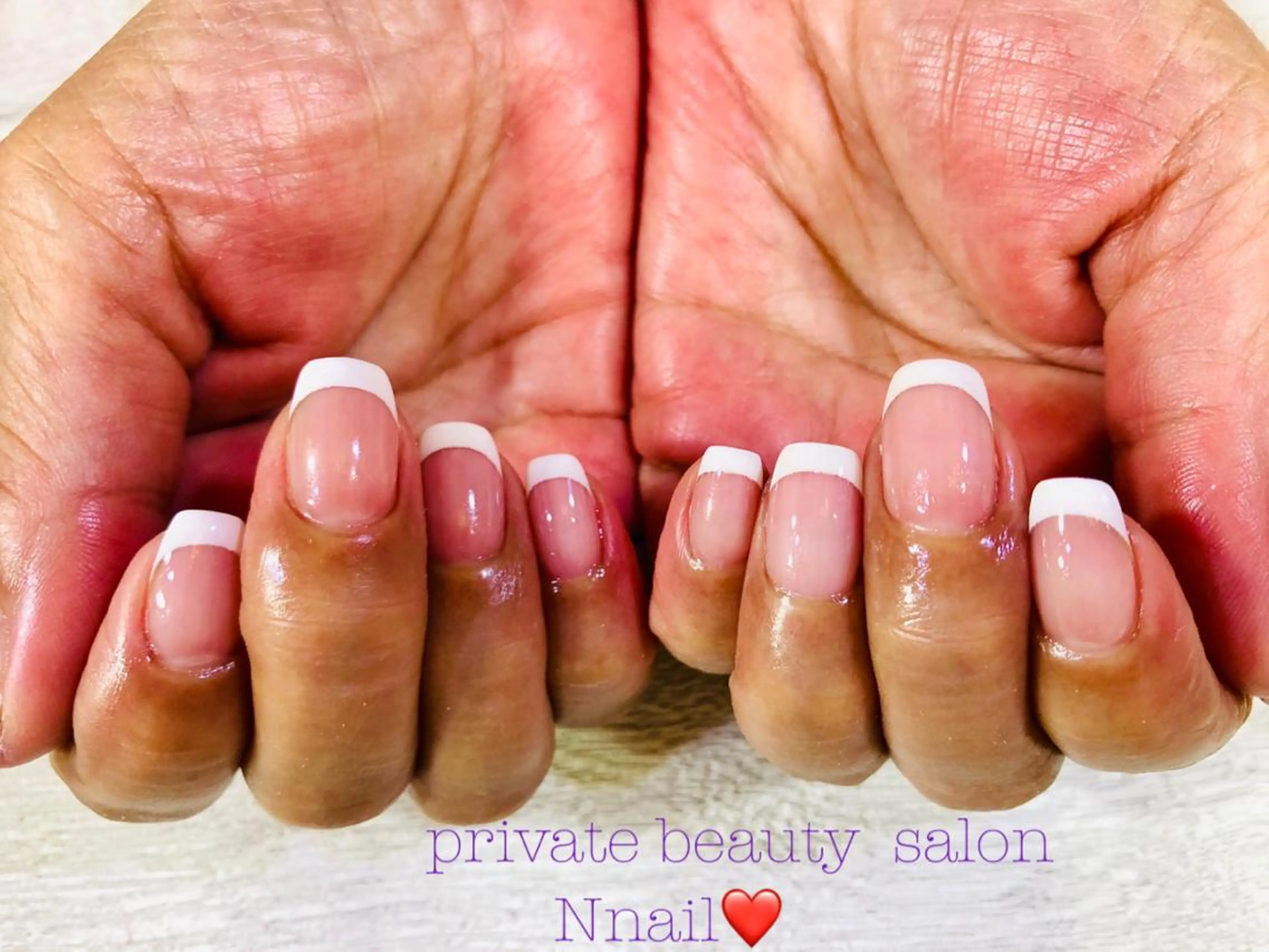 ネイル フレンチネイル スクエアネイル ハンドネイル 🌿Nnail🌿 プライベートサロンのネイルデザイン