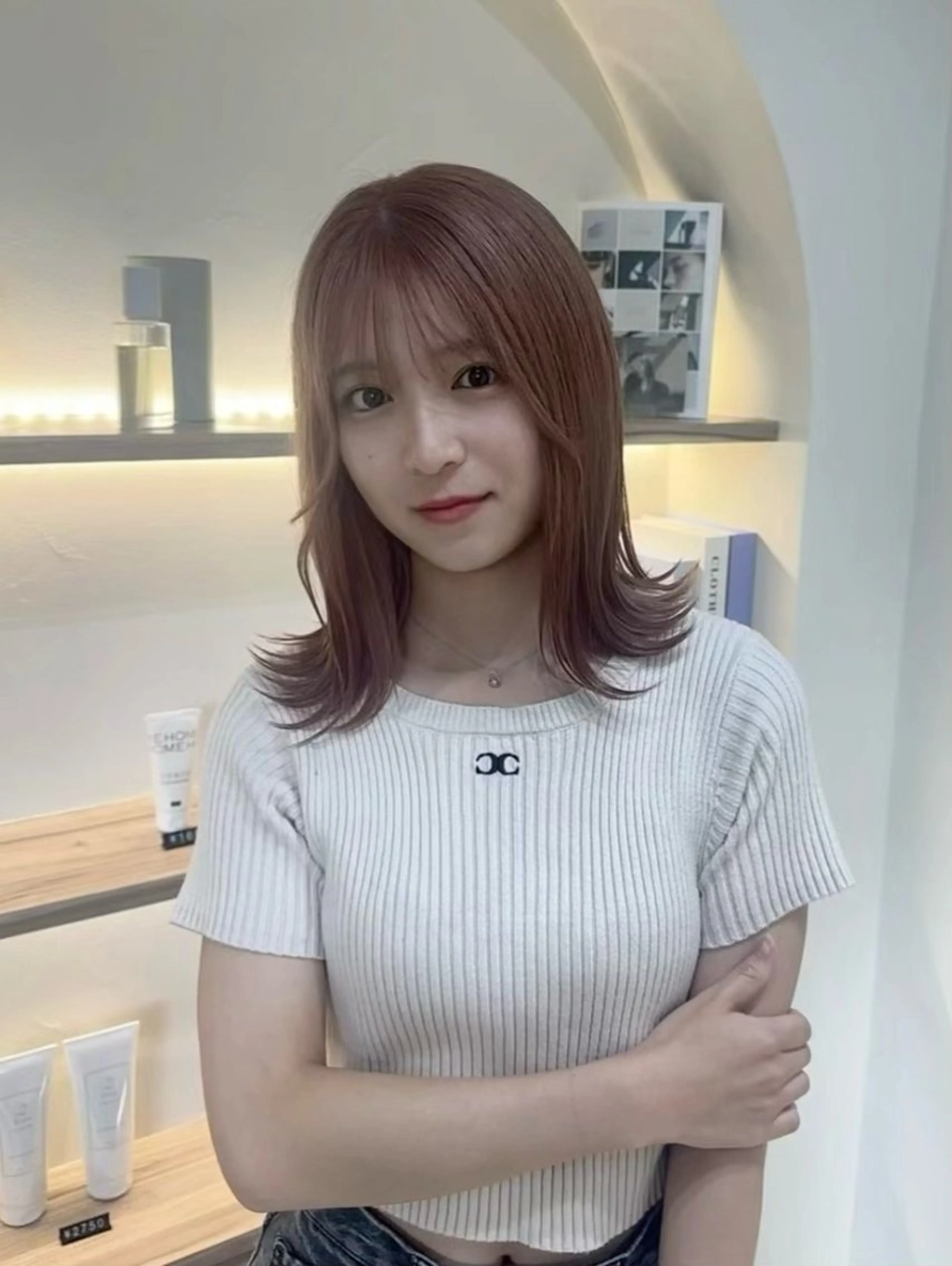 ミディアム 韓国ヘア/艶髪ロング グレージュ/kanaのヘアスタイル