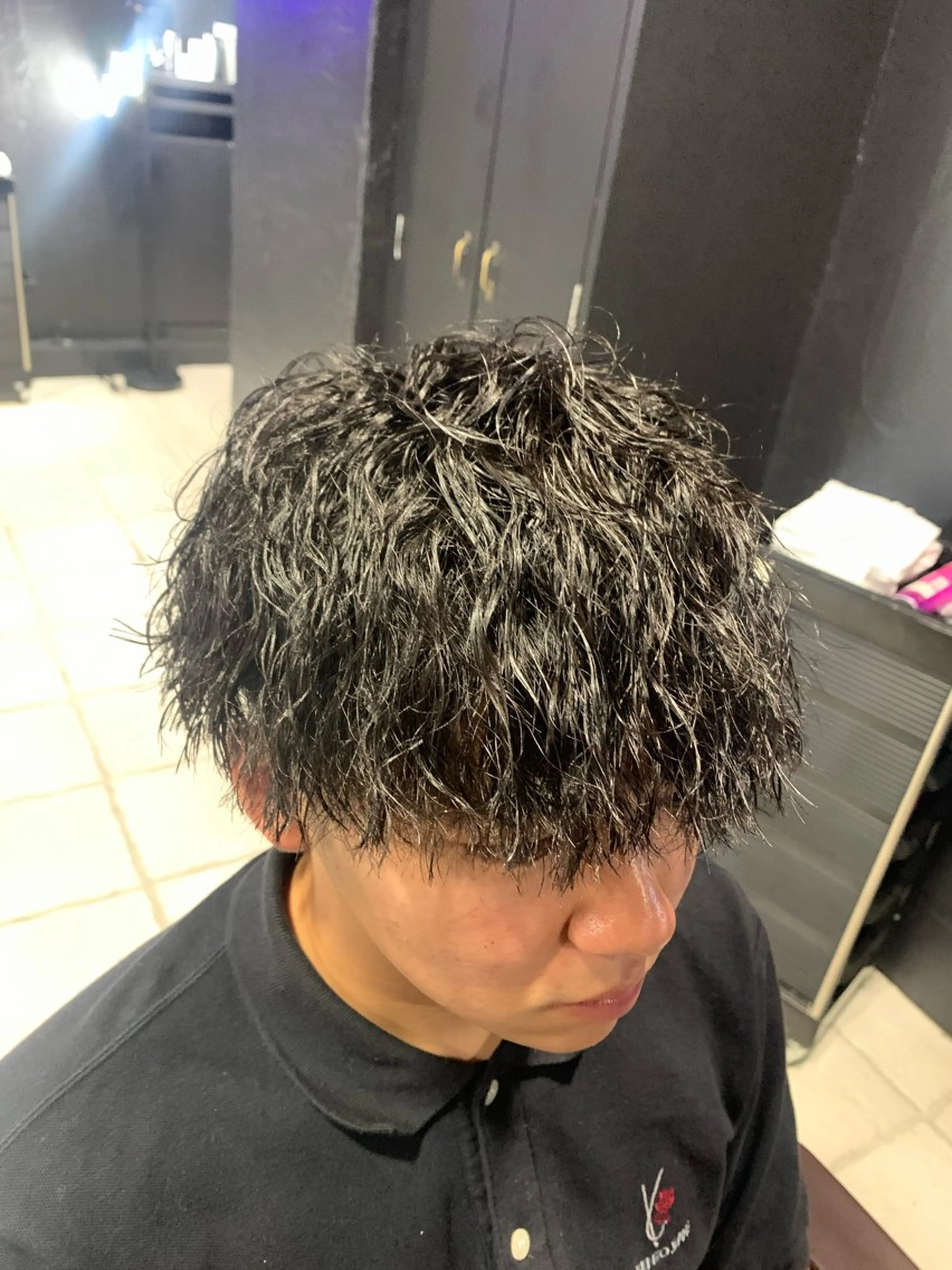 ショート メンズ マッシュ メンズパーマ/難波/ 心斎橋　室園亮佑のヘアスタイル