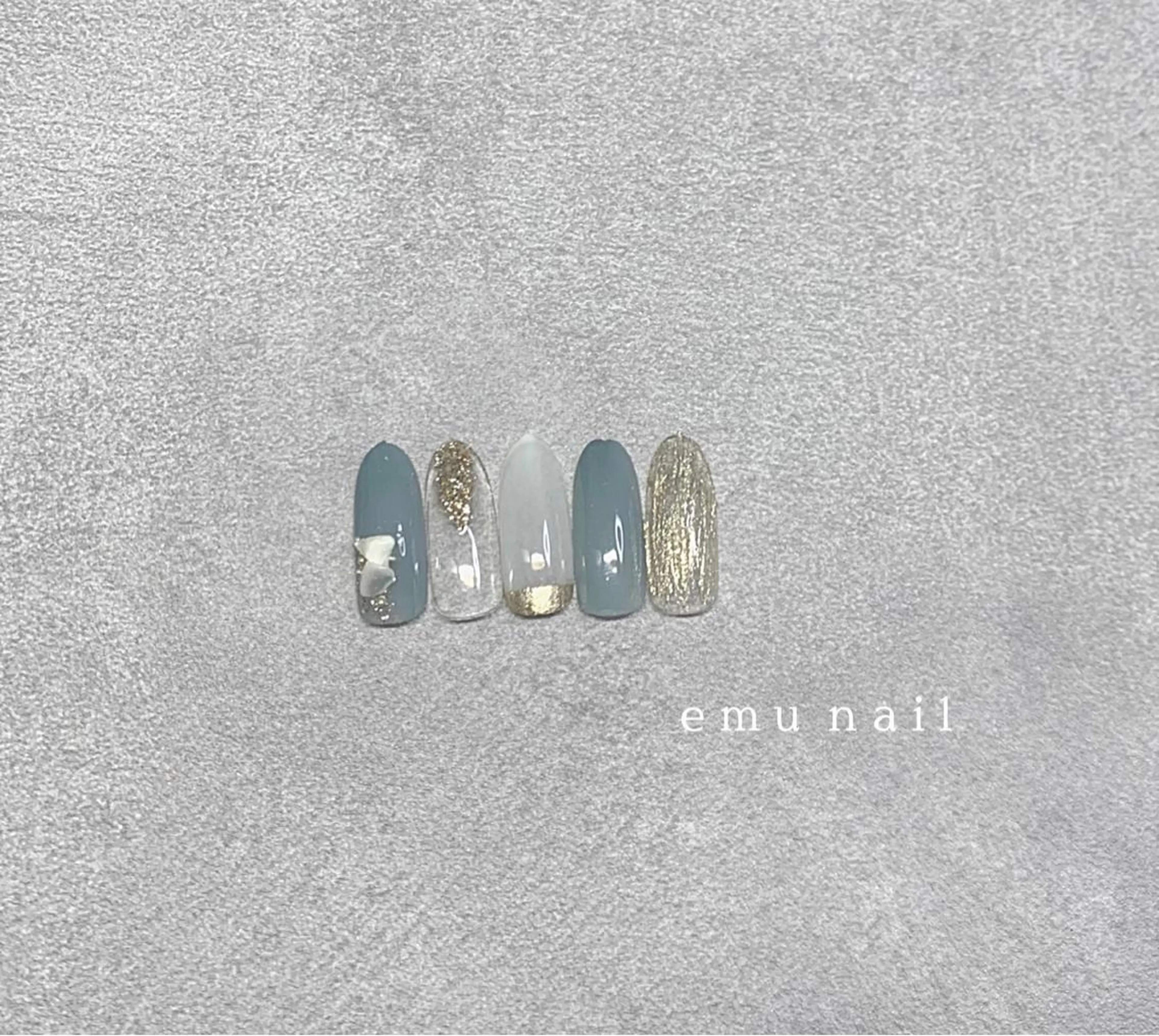 ネイル ブルー 春ネイル emu nailのネイルデザイン