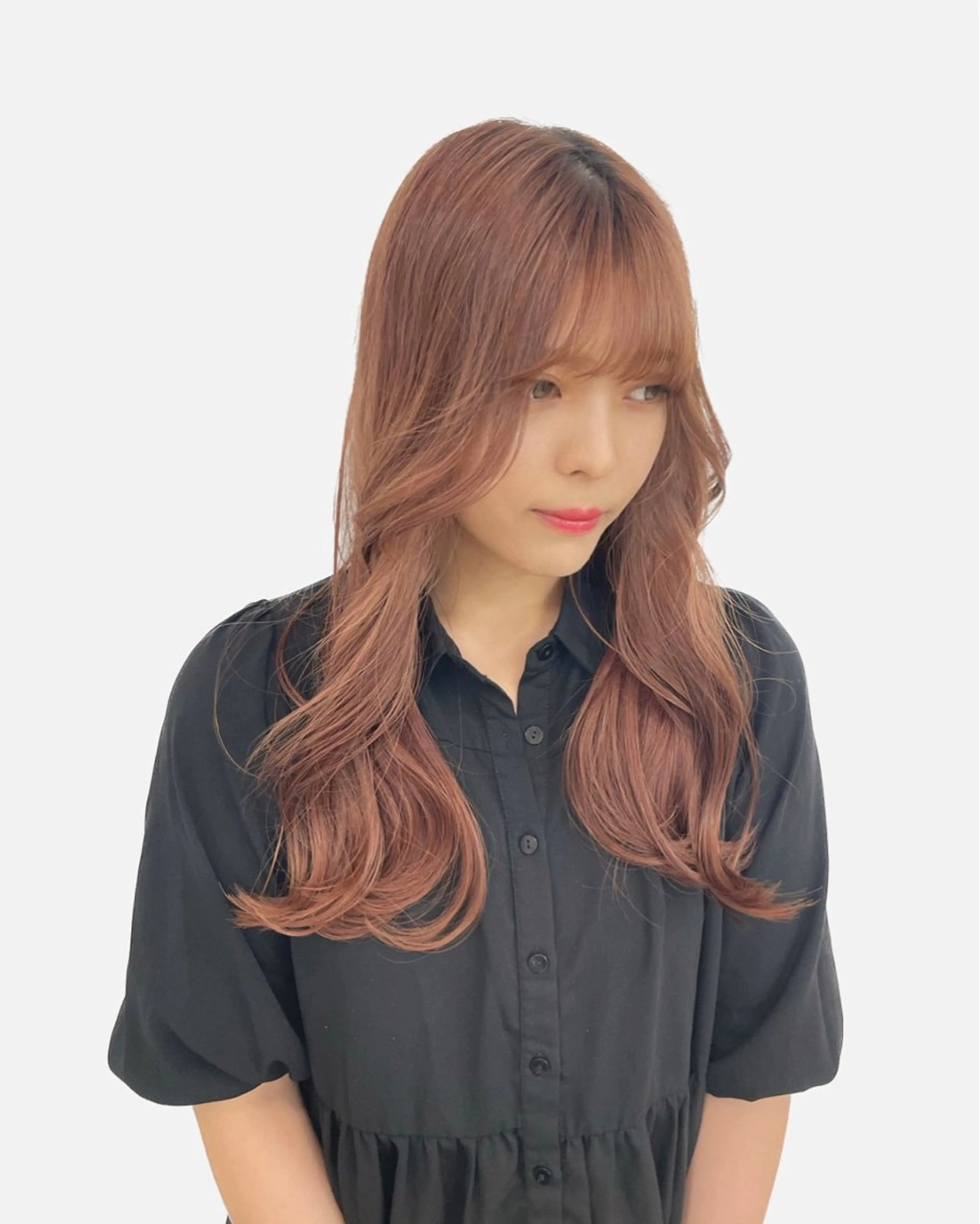 ロング くびれヘア 韓国風ヘア レイヤーカット ロング 小顔カット 似合わせカットが 得意な美容師のヘアスタイル