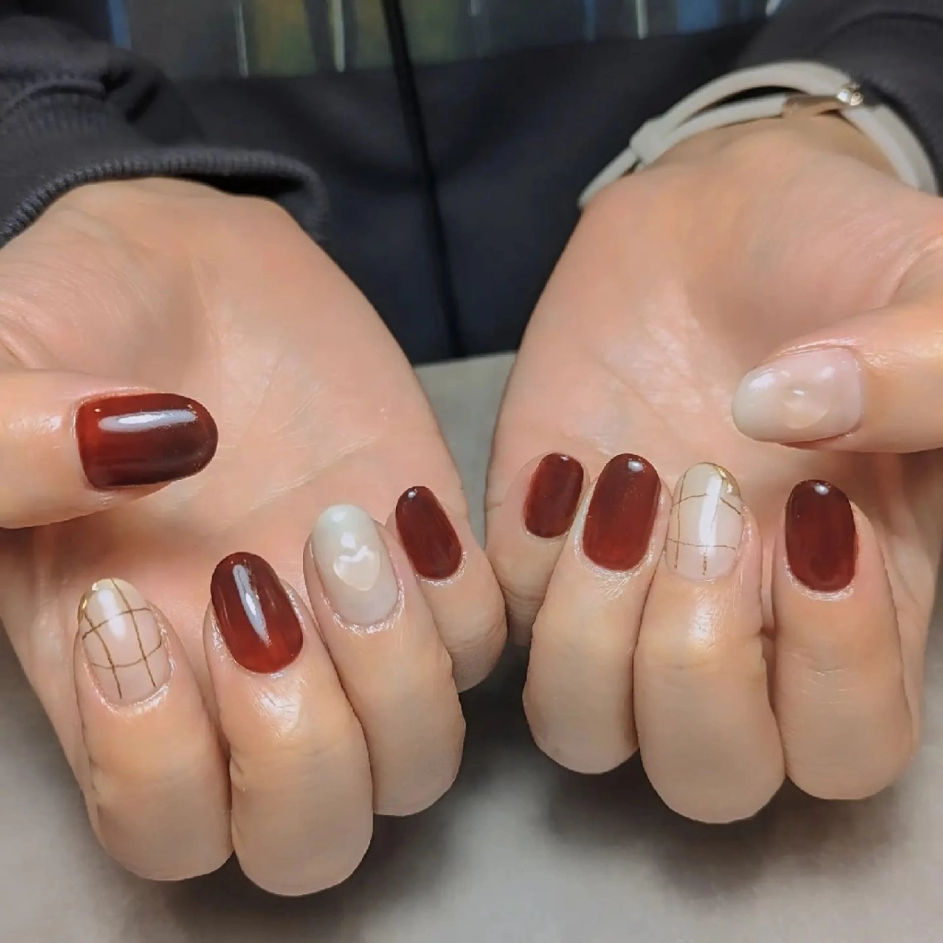 ネイル ハート ハンドネイル jolie ISIHARAのネイルデザイン