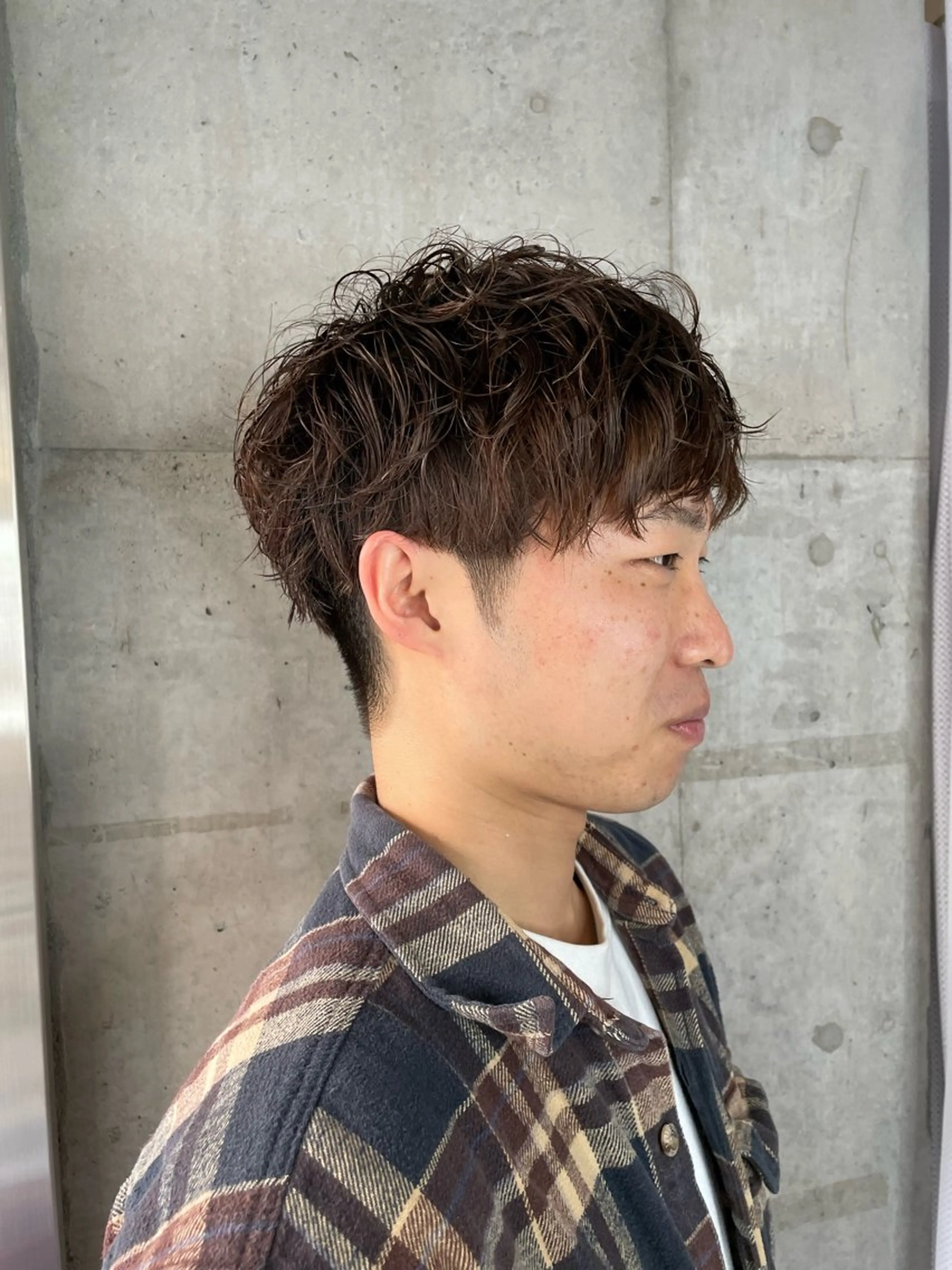 パーマ メンズ カット パーマ ヘアセット 心斎橋/メンズ /ルレイル/地形真希のヘアスタイル