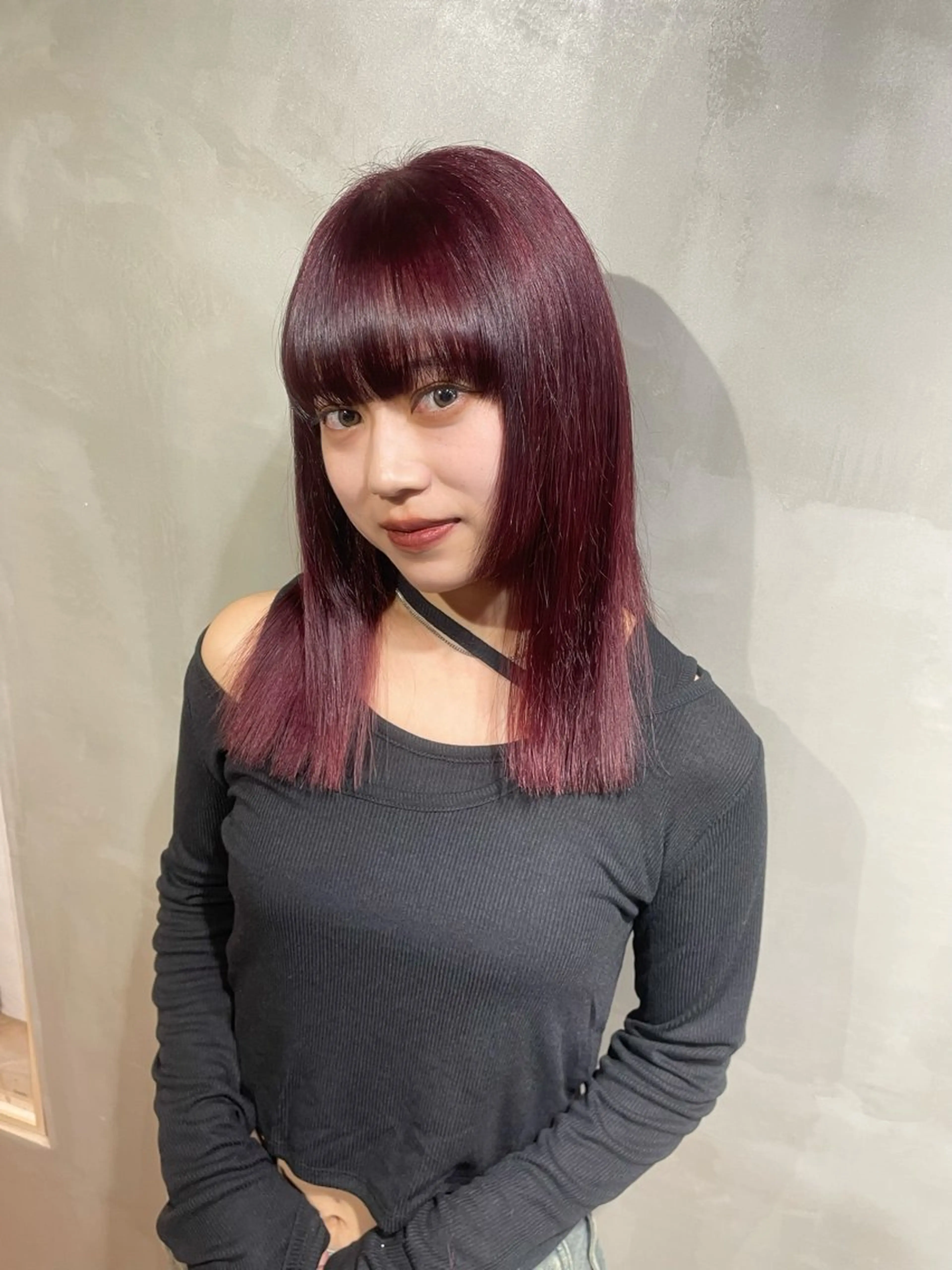 セミロング カラー ブリーチ ダブルカラー ブリーチなしカラー ヘアカラー トリートメント カノン/透明感カラー /酸性ストレートのヘアスタイル