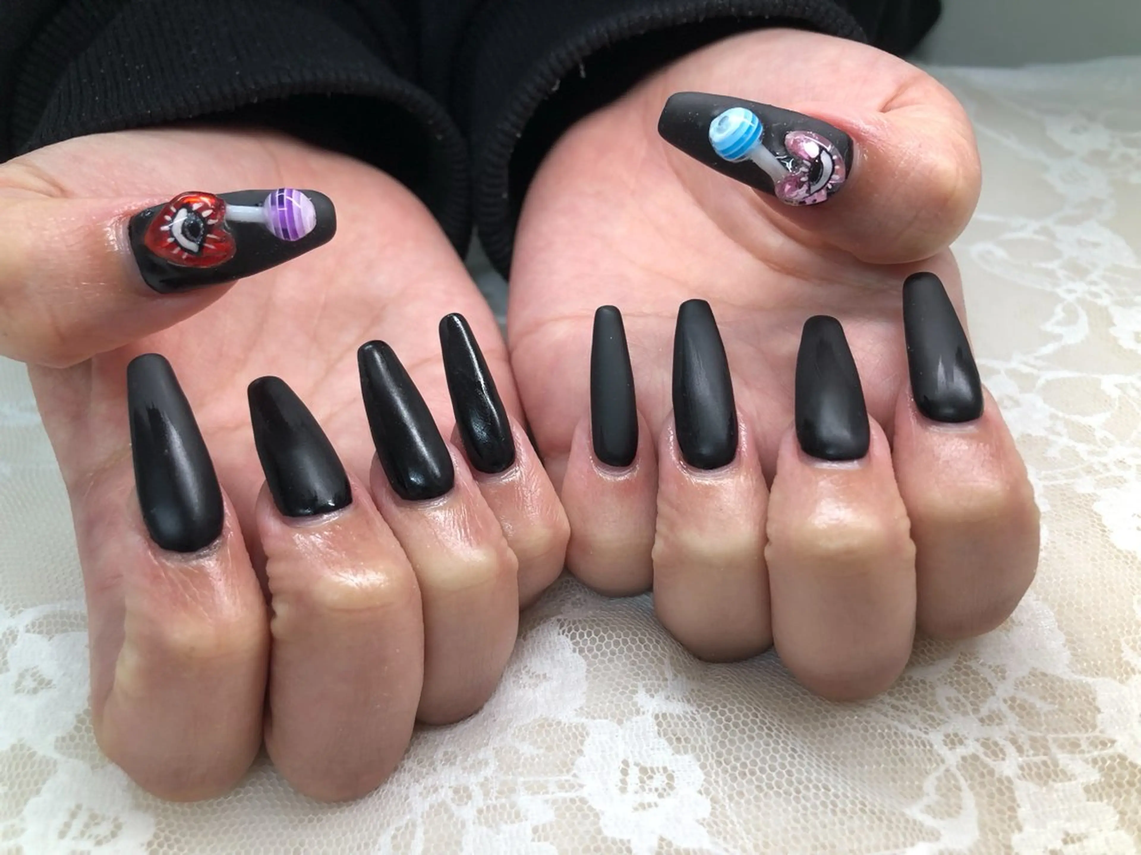 ネイル 長さ出し ロングネイル マットネイル スーパーロングネイル ハンドネイル ハンドケア 心斎橋Salon Epokkuのネイルデザイン