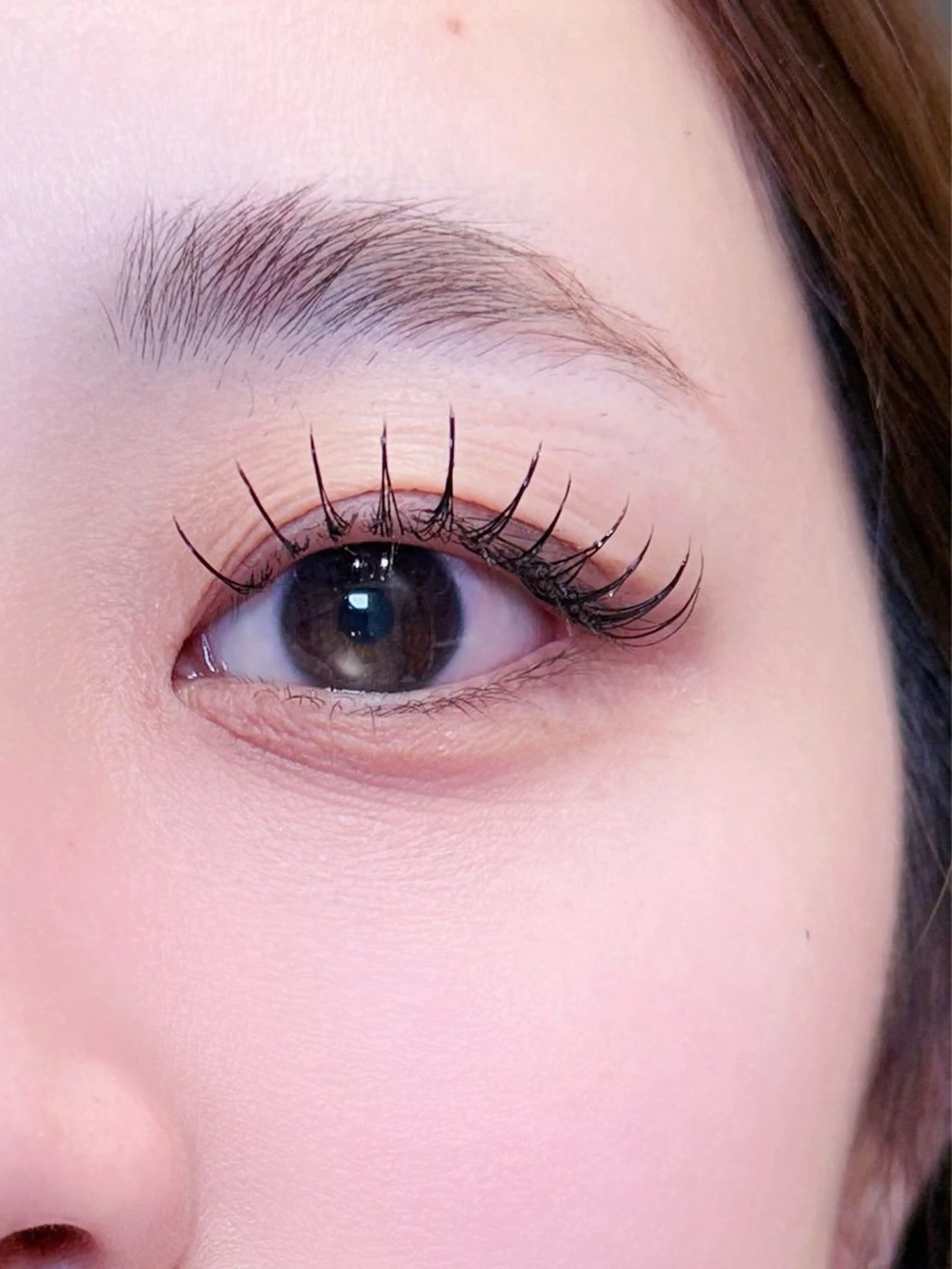 マツエク・マツパ 束感まつ毛 Dカール フラットラッシュ 一重×まつ毛パーマ マツエク cherien eyelash&eyebrow(salon village)所属・梅津/cherien 渋谷・明治神宮前のマツエク・マツパデザイン