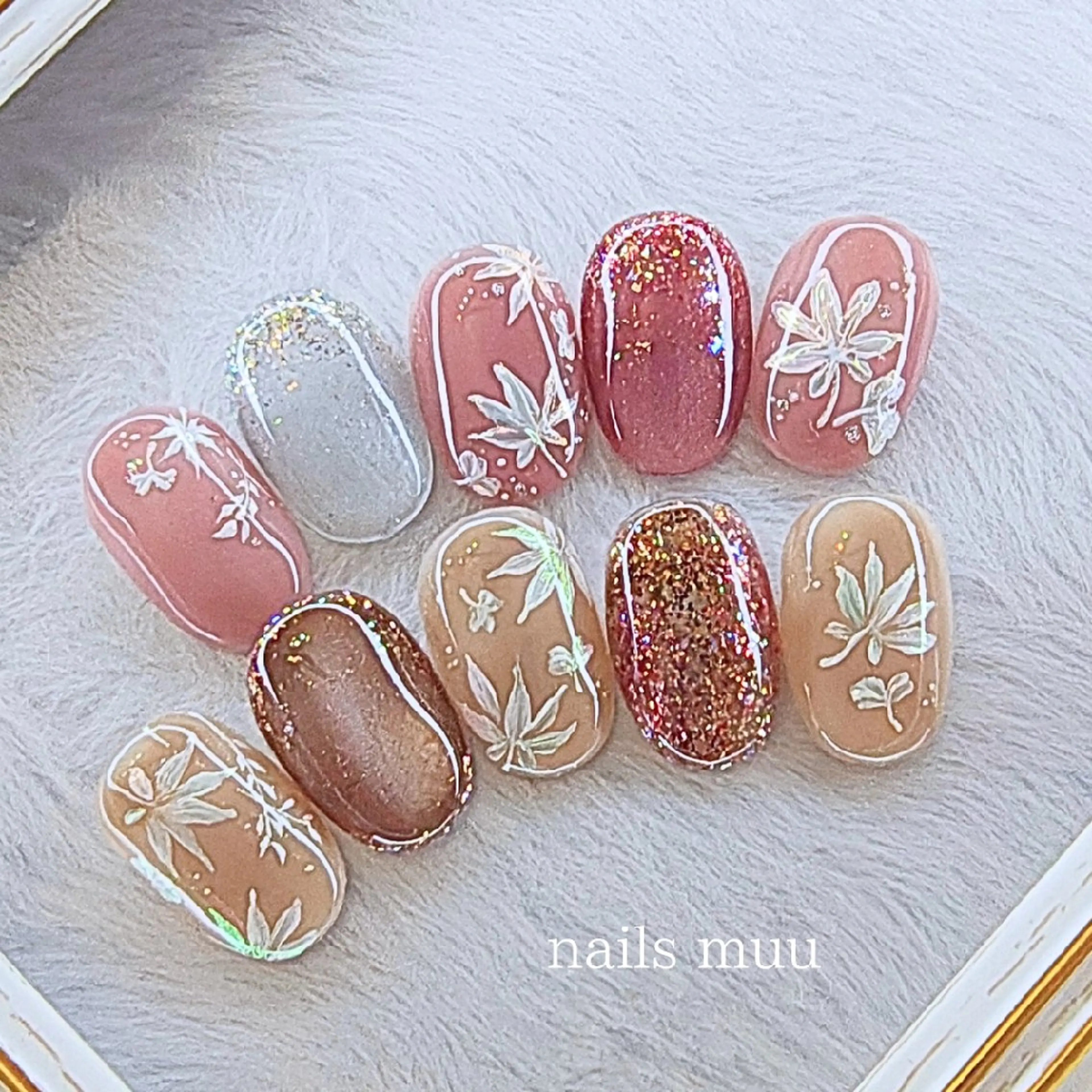 ネイル アートネイル オーロラネイル 氷ネイル・うるうるネイル ニュアンスネイル nails muu まゆのネイルデザイン