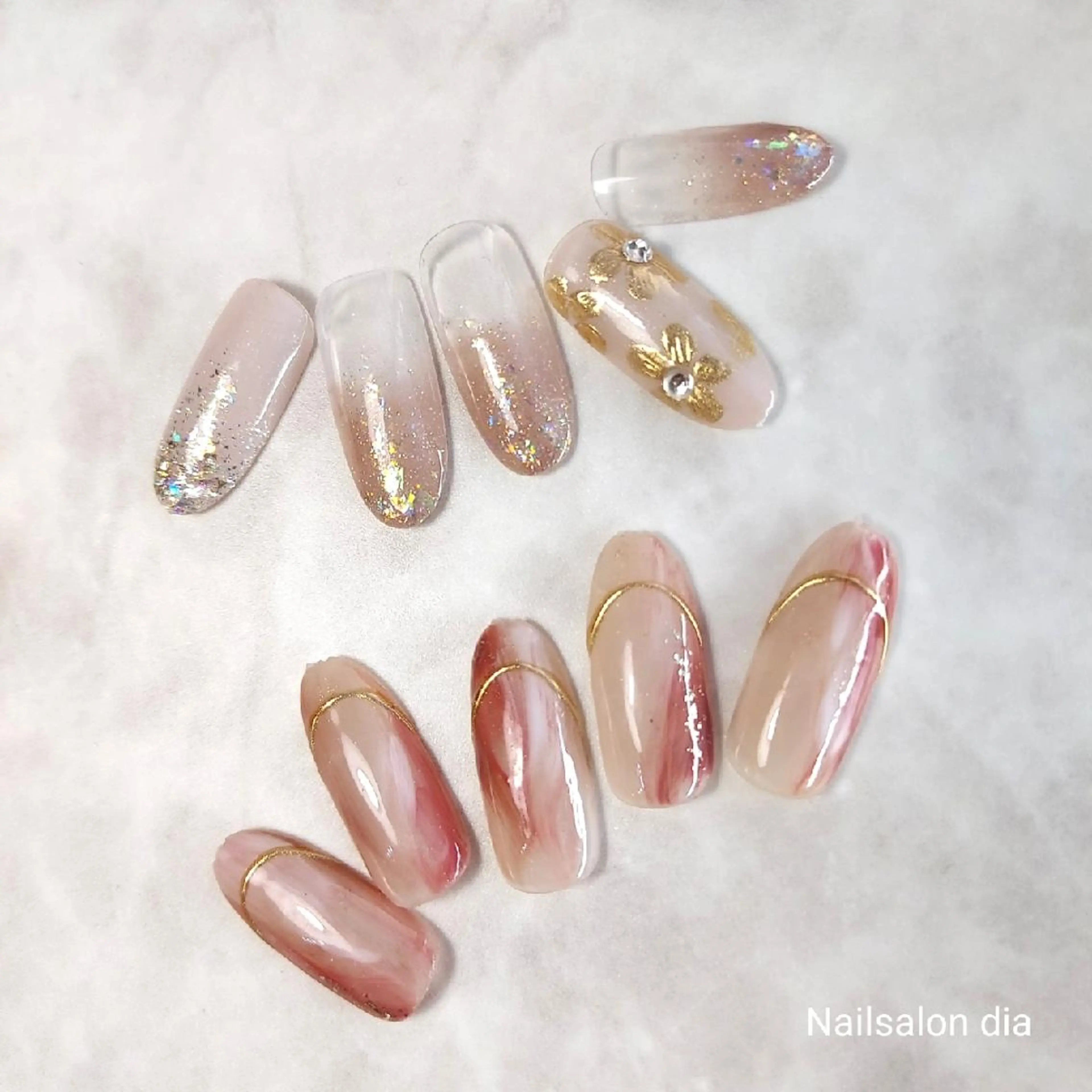 ネイル チークネイル フラワーネイル キラキラネイル マグネットネイル ミラーネイル ハンドネイル 栗東駅 徒歩10分 ネイルサロン ディアのネイルデザイン