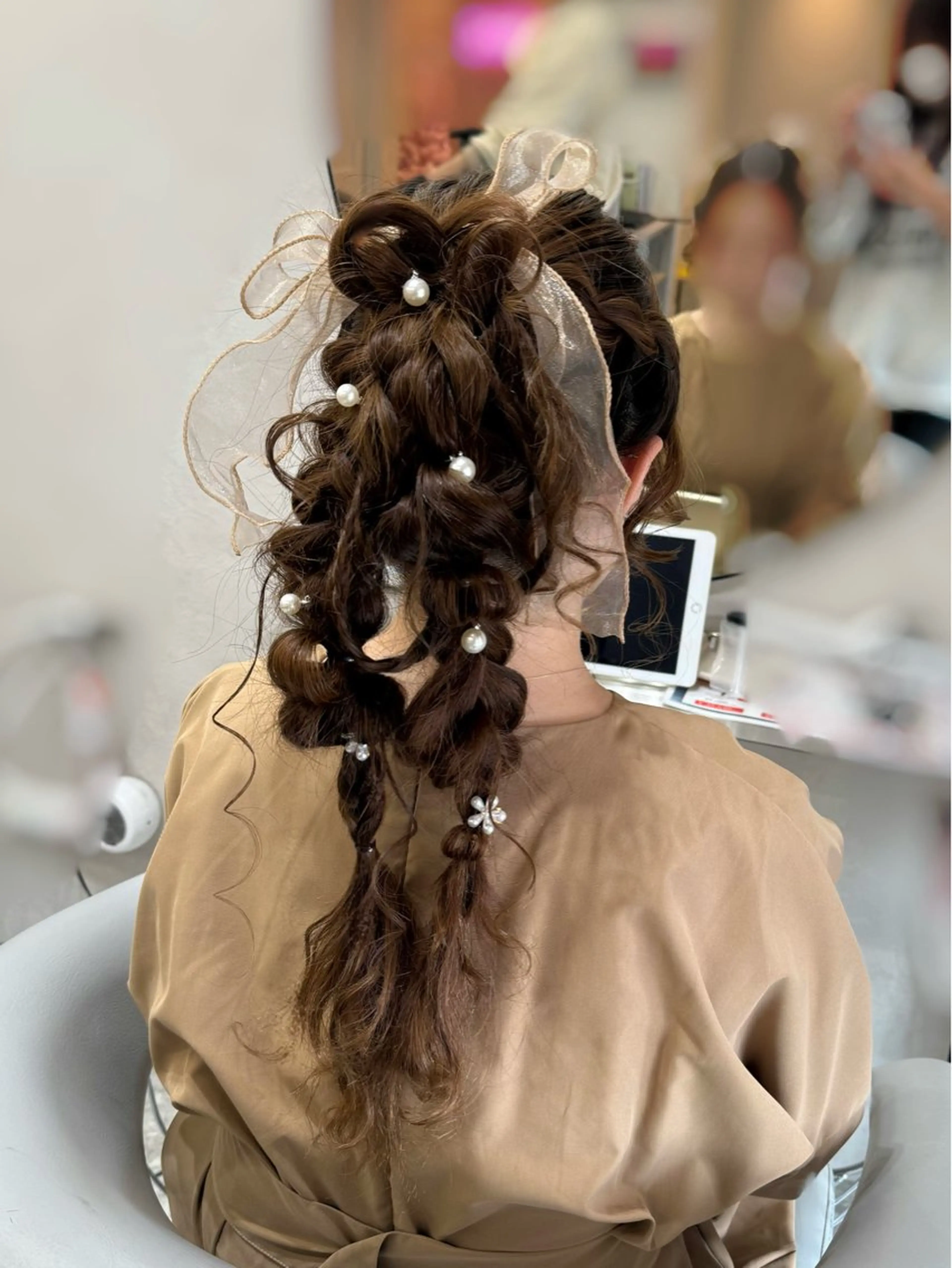 ロング カラー ヘアアレンジ ヘアセット 渋谷/韓国レイヤー/ シールエクステ ななのヘアスタイル