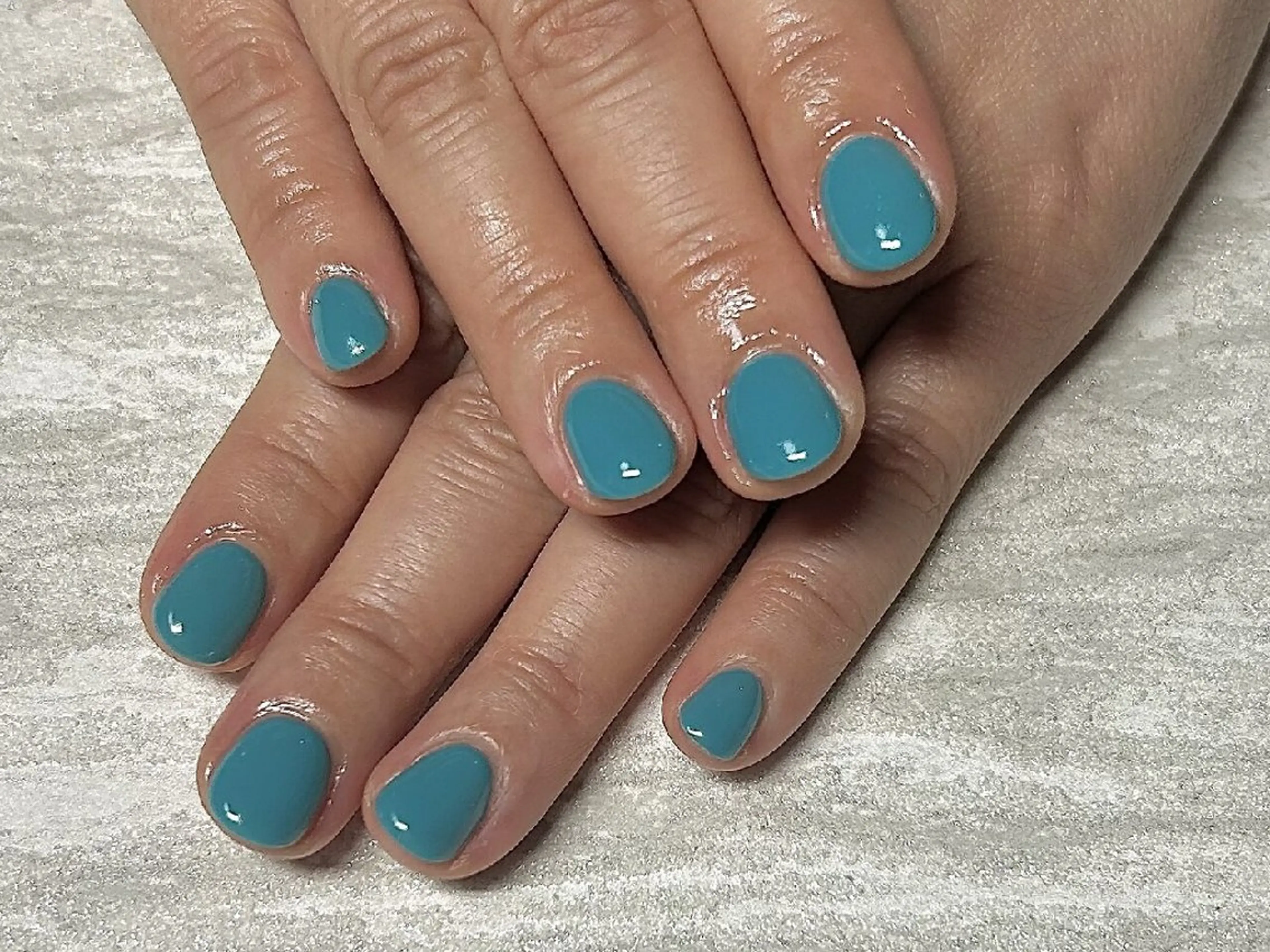 ネイル ブルー ワンカラーネイル JULIE NAILのネイルデザイン