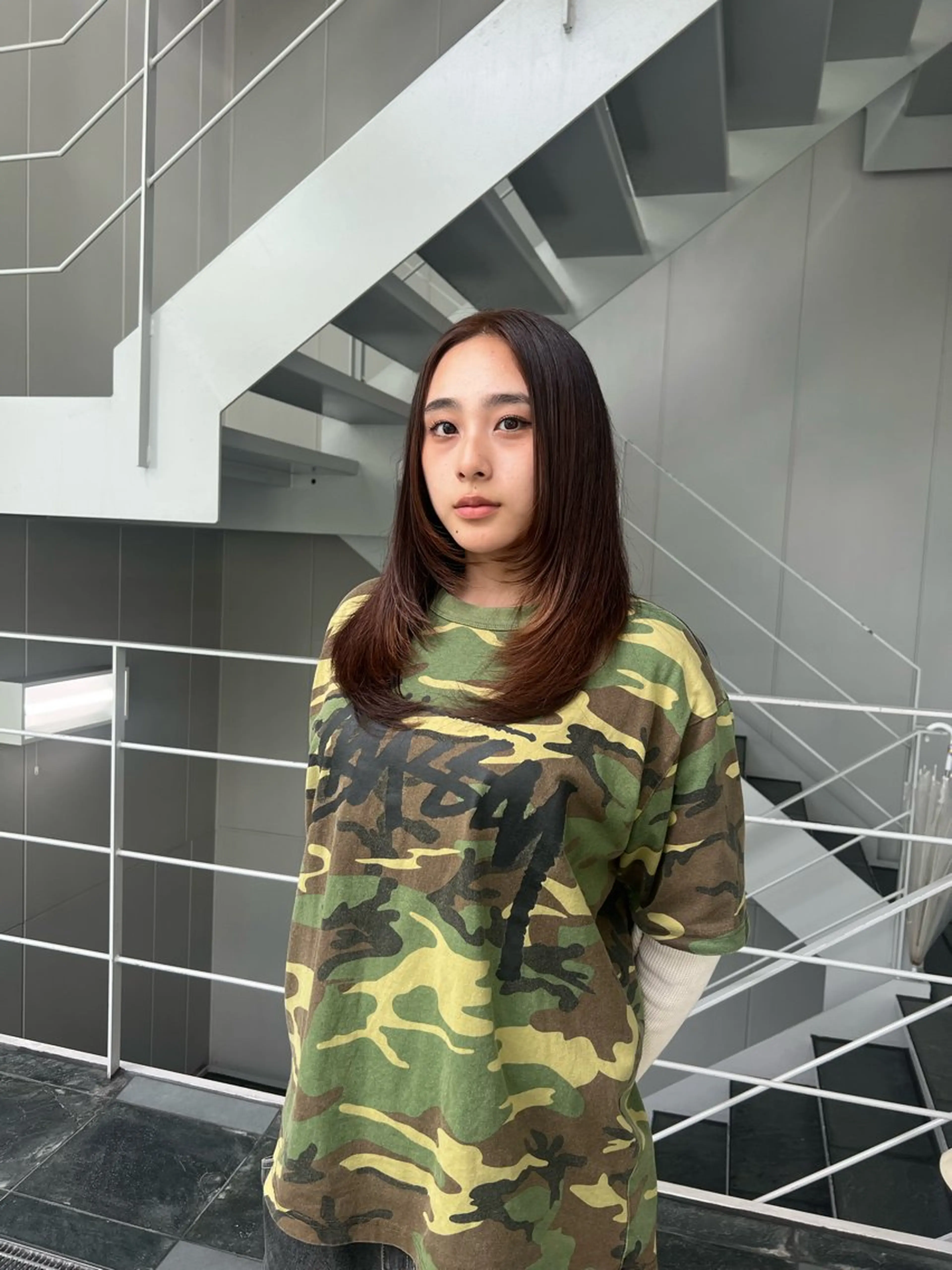 セミロング ヘアカラー 縮毛矯正 トリートメント 栄　mighty by H所属・田中 蘭菜のヘアスタイル