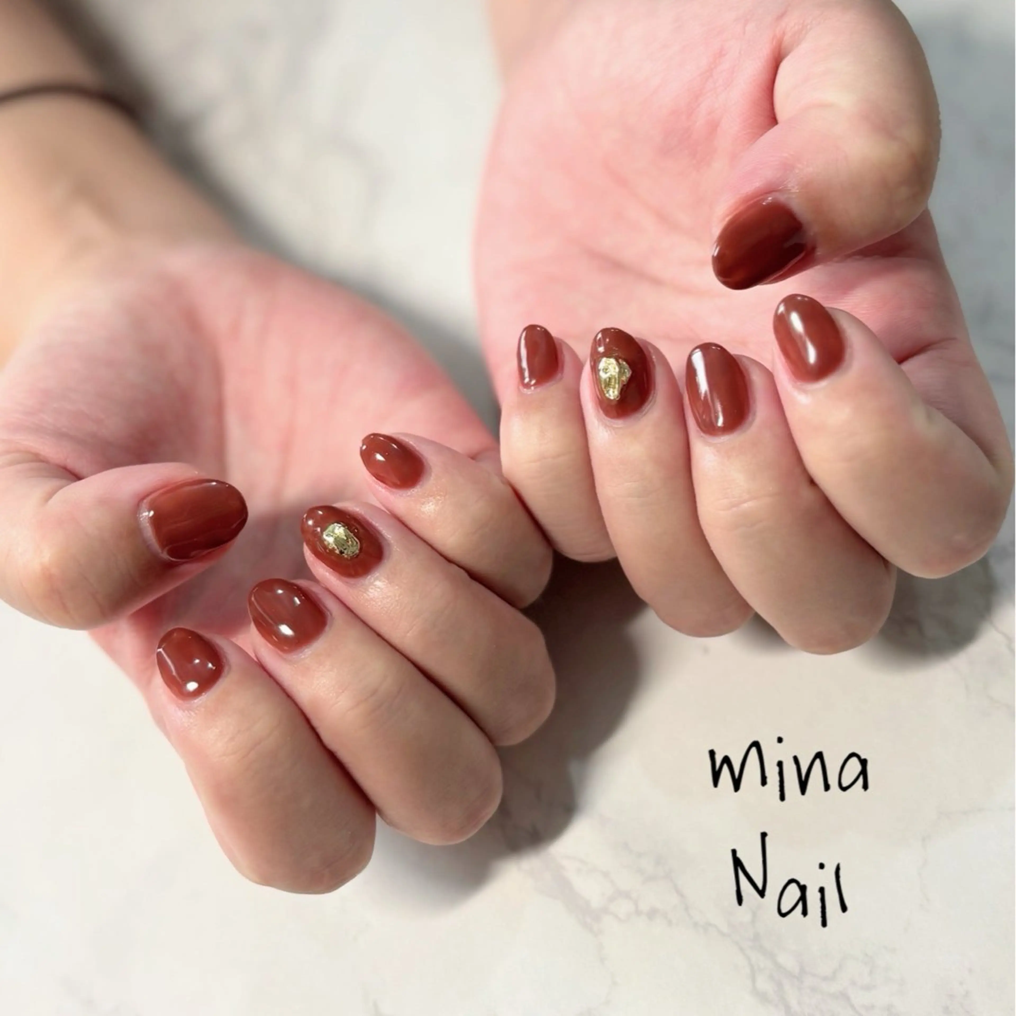 ネイル ブラウン mina Nailのネイルデザイン