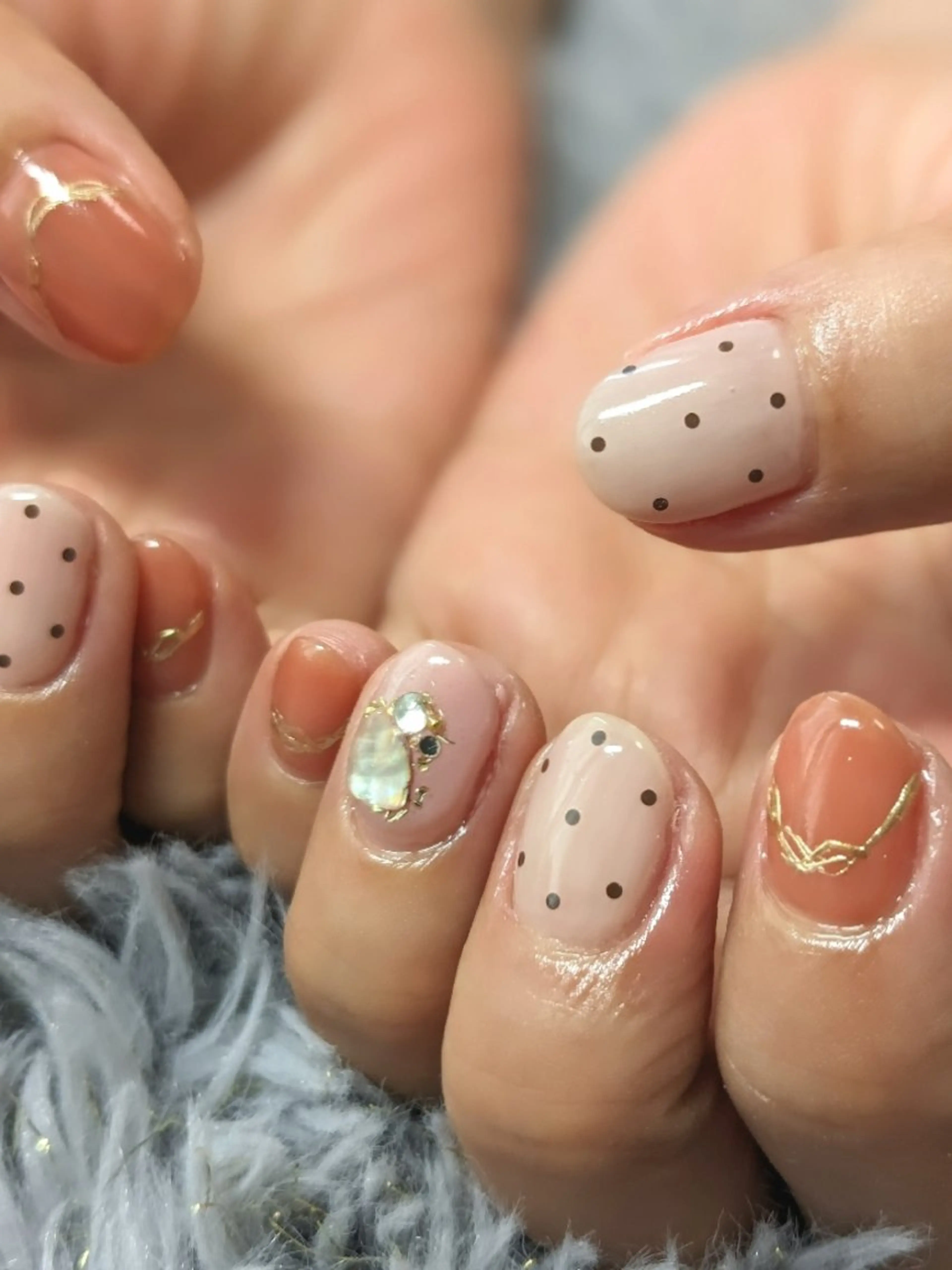ネイル ブルー ドット Pureru✨ 🌹yukoのネイルデザイン
