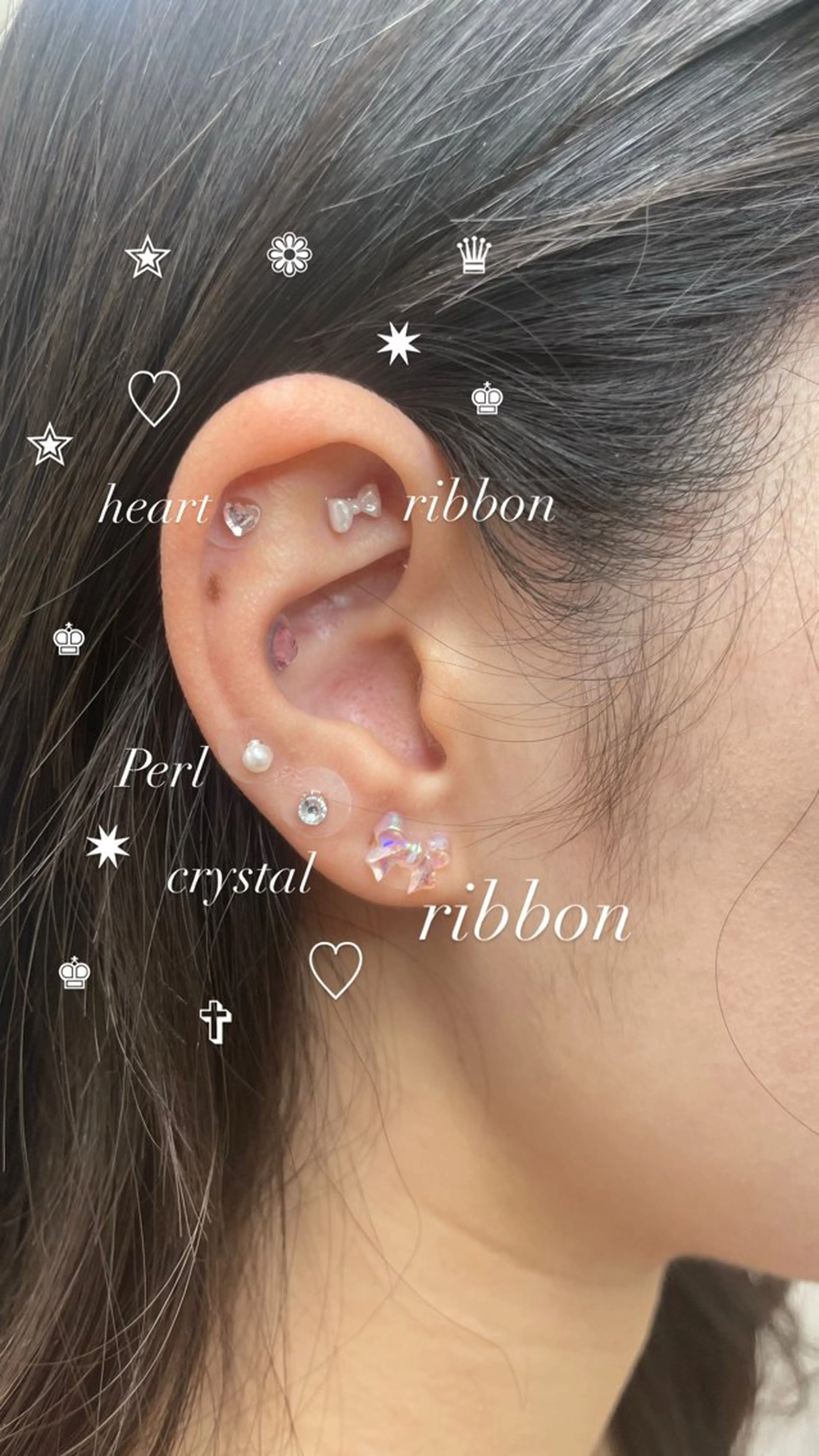 【SNSで話題】💎耳ツボジュエリー💎6粒つけ放題【2200】の写真