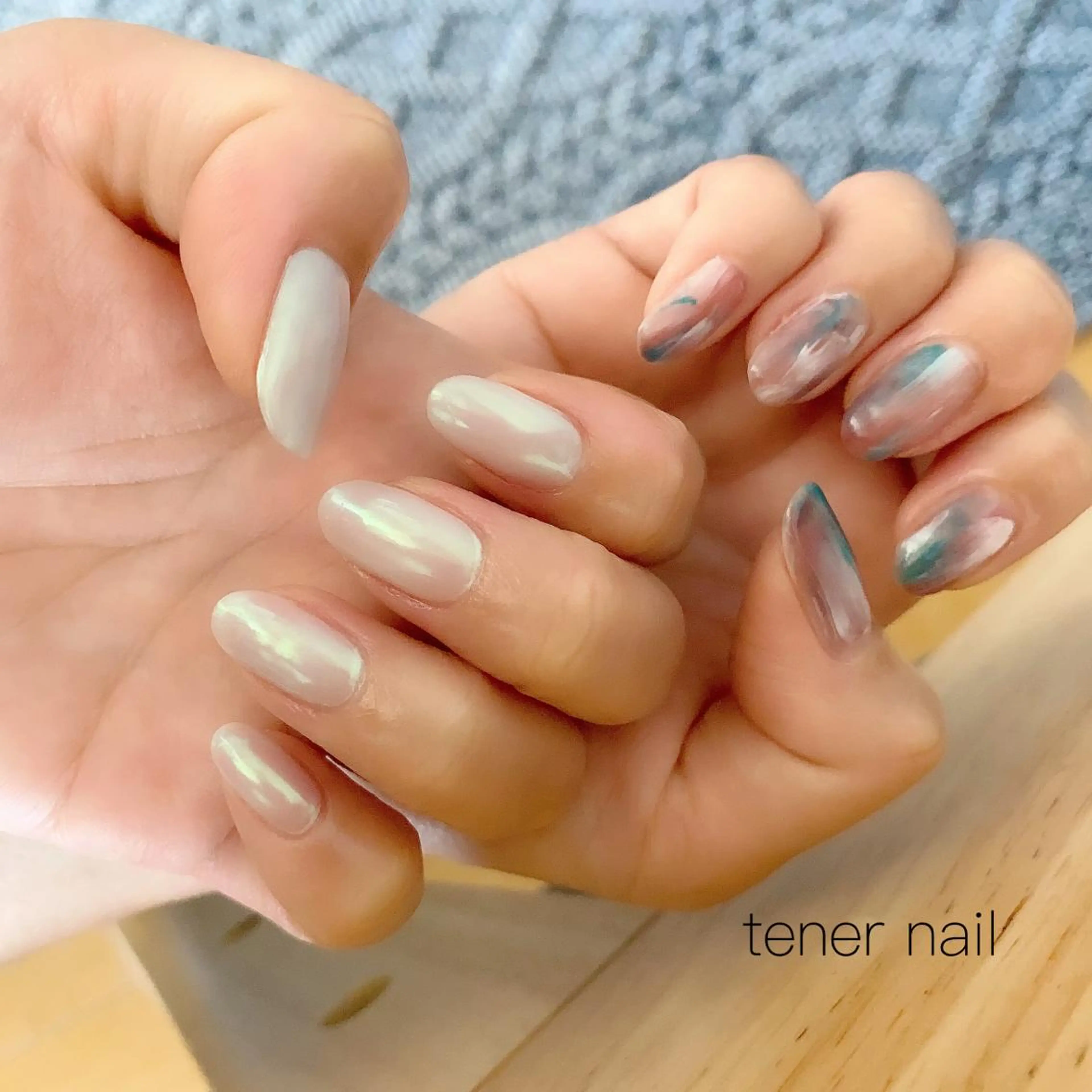 ネイル ミラーネイル ニュアンスネイル テネルネイル tener nailのネイルデザイン