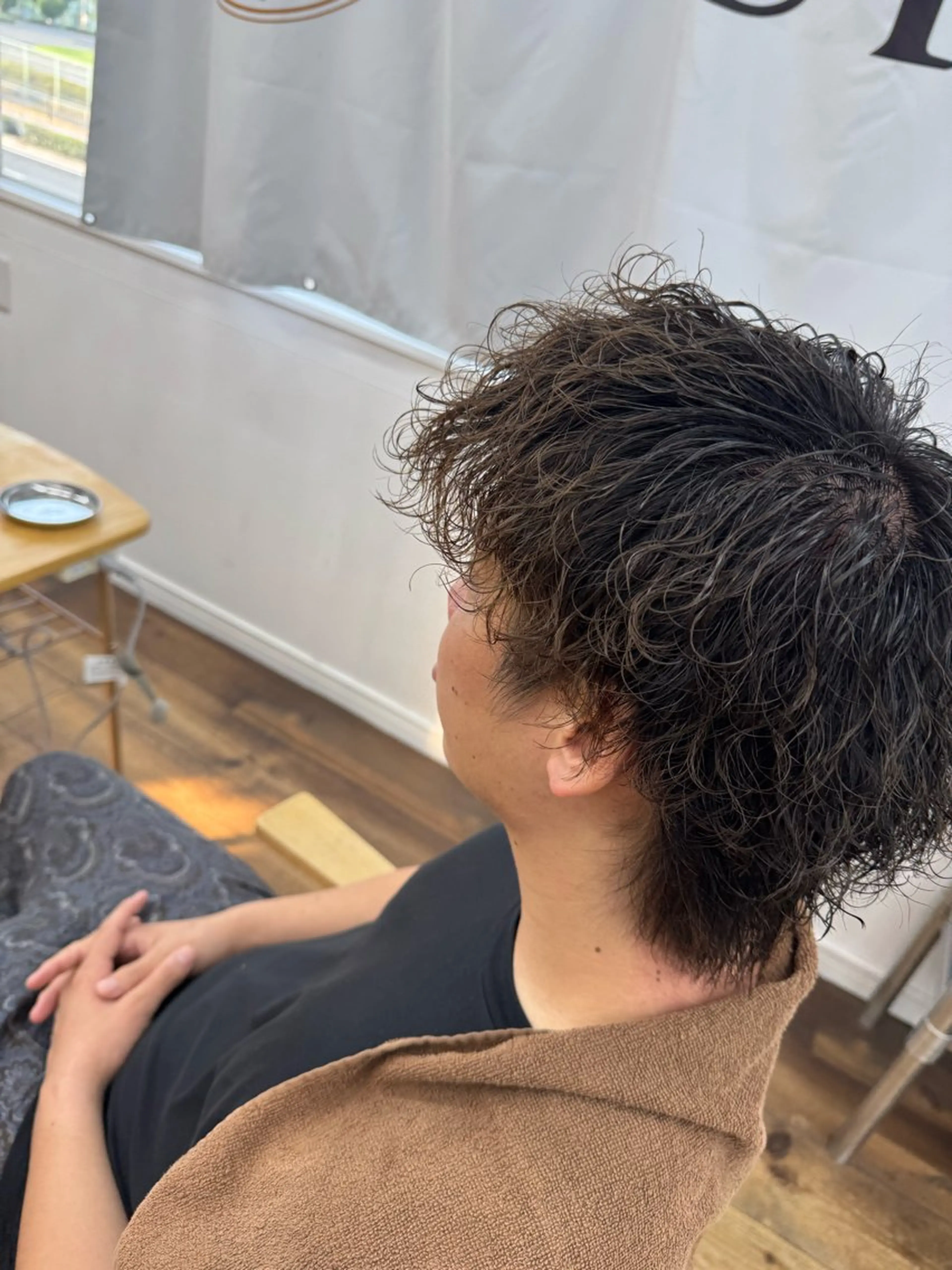 ショート カラー パーマ メンズ 波巻きパーマ カット ヘアカラー パーマ メンズ特化サロン ユウヘイのヘアスタイル