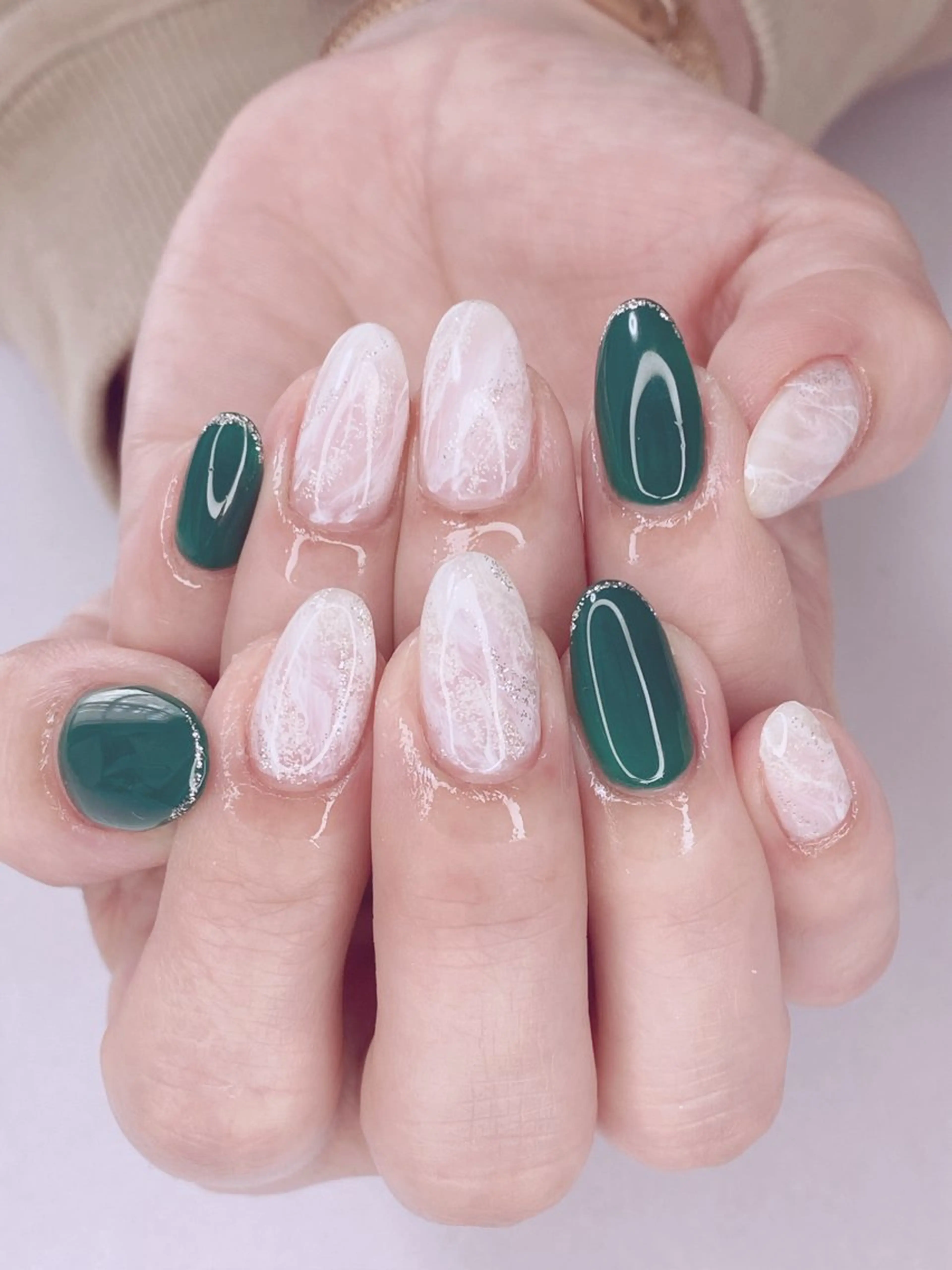 ネイル アニマル柄 アートネイル オーロラネイル 桜ネイル クリアネイル Ｎail Ｓalon ertiのネイルデザイン