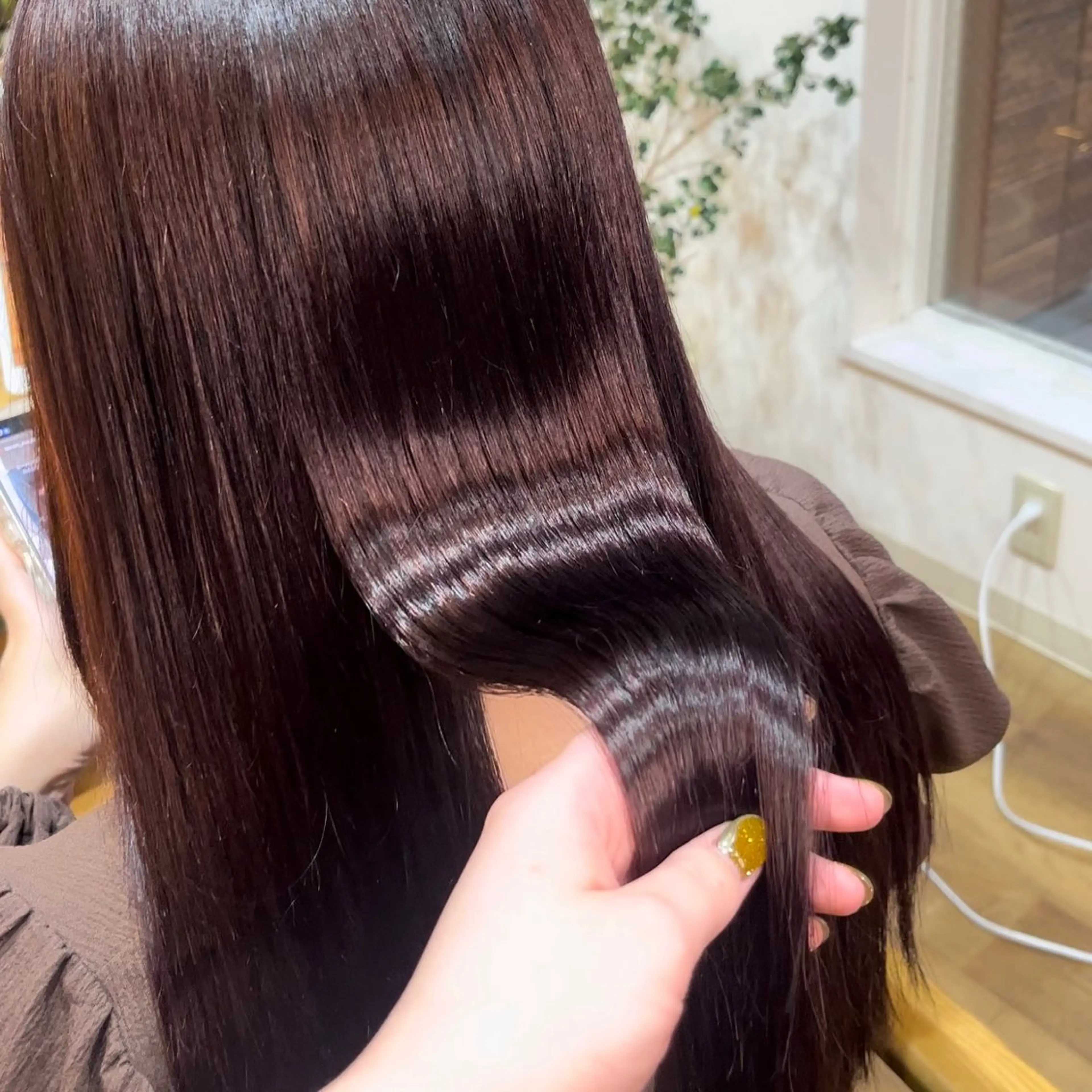 《さらさら艶カラー◝✩𖤐⸒⸒ 》カラー+5step(髪質改善)トリートメントの写真