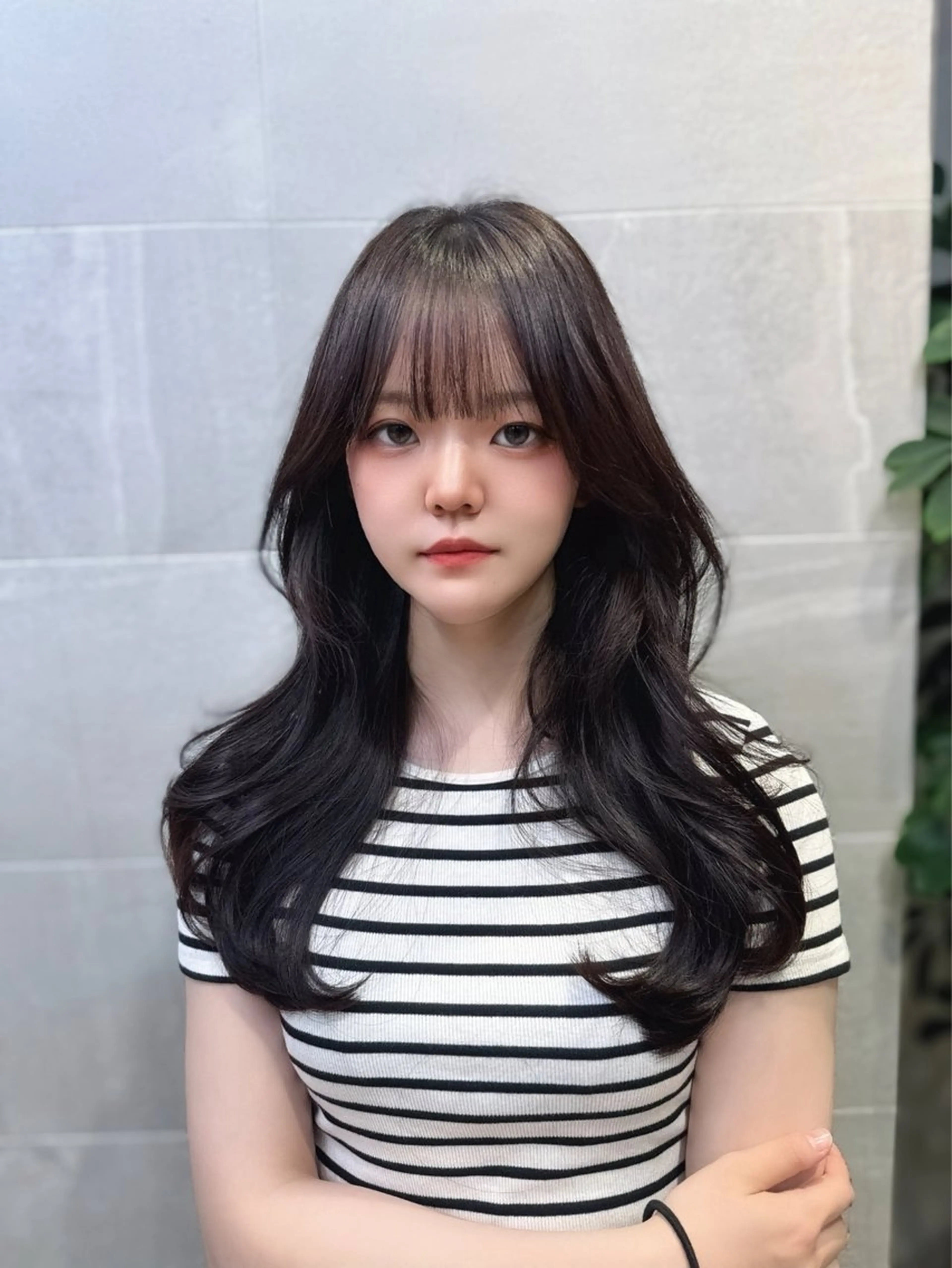 ロング のり🐼顔まわり/ 韓国/レイヤーカットのヘアスタイル
