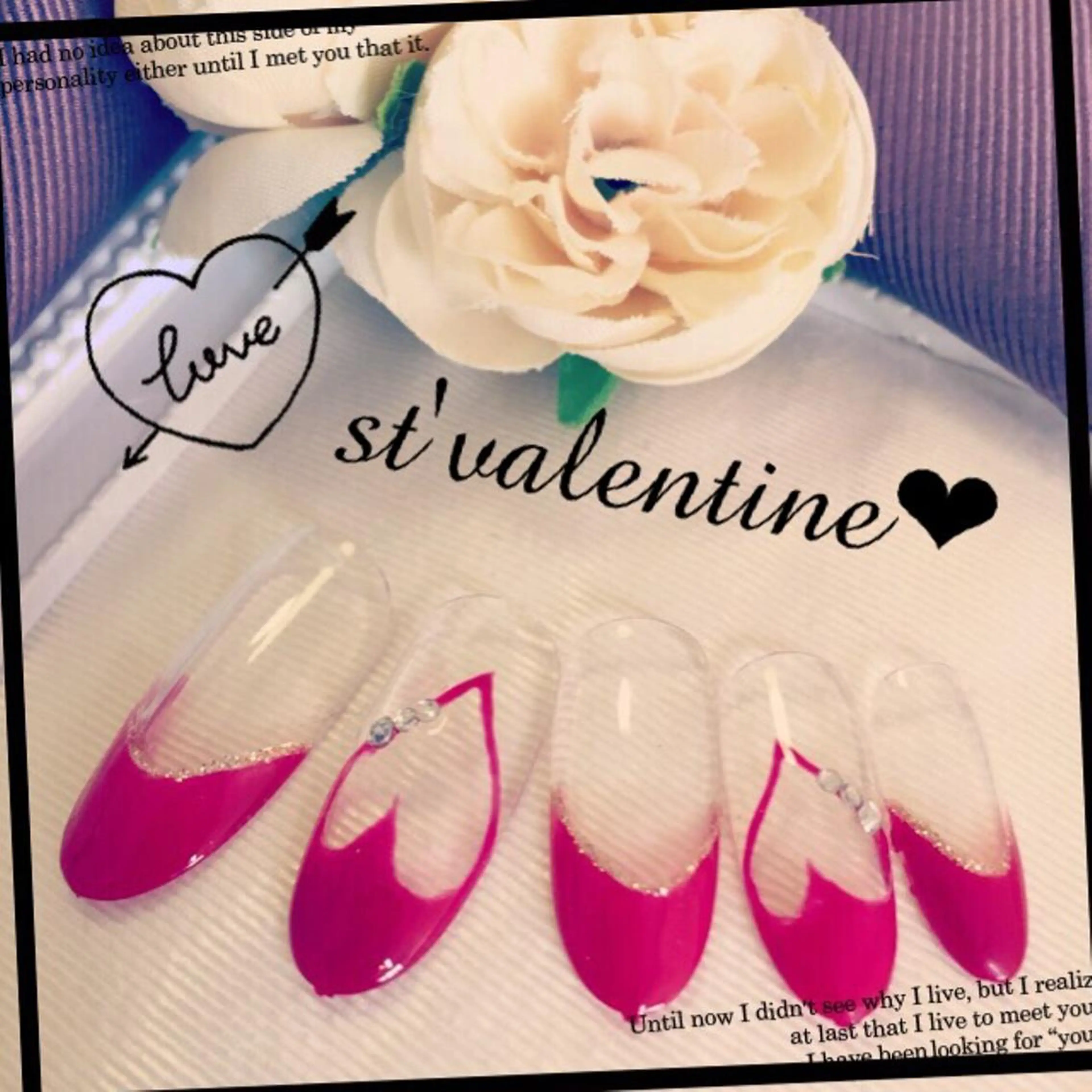 ネイル フレンチネイル ハート バレンタイン 青木 綾子のネイルデザイン