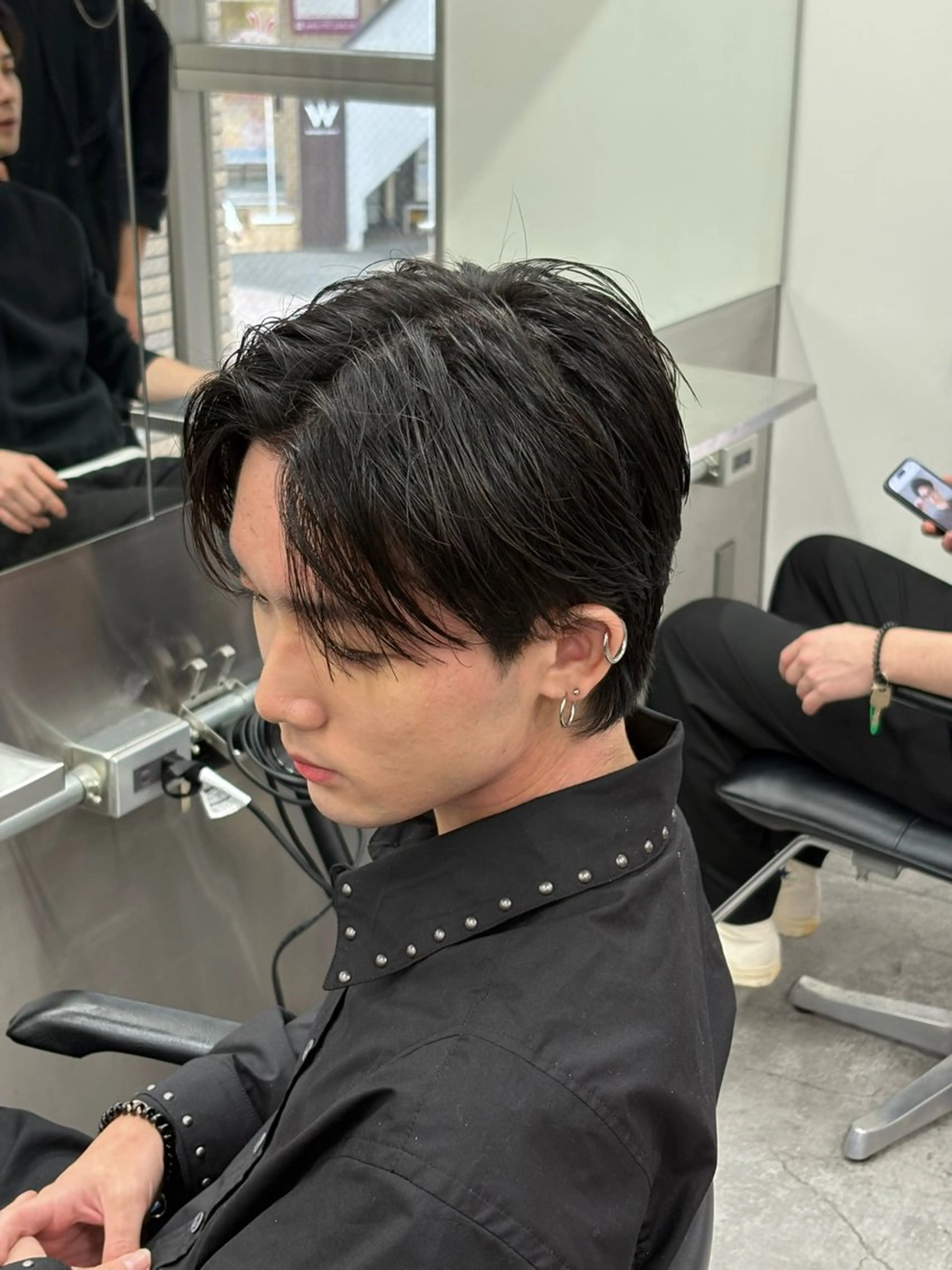 ミディアム カラー パーマ メンズ カット ヘアセット 🔥最強メンズ特化/ パーマの達人🔥風見のヘアスタイル