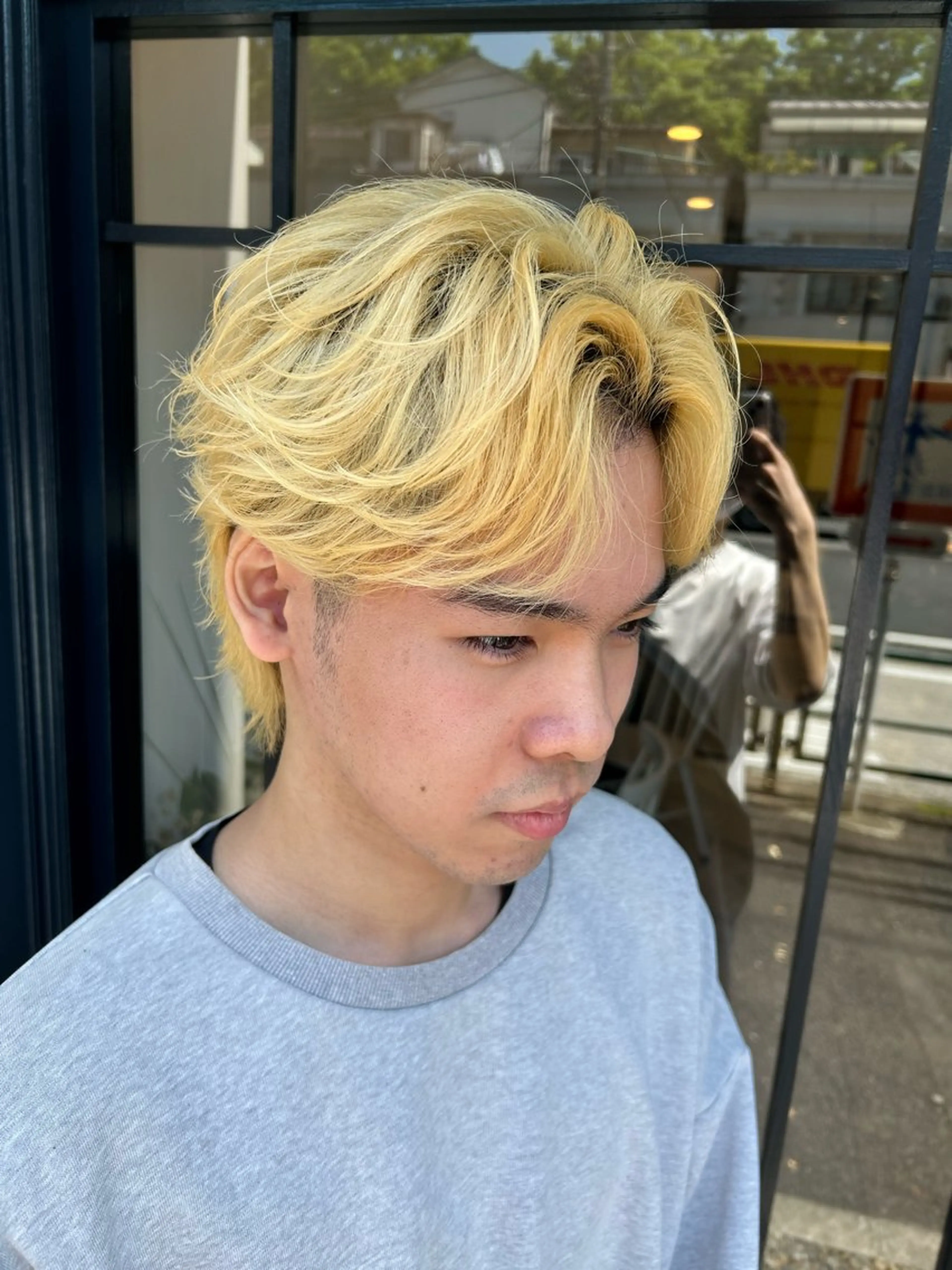 カット＆ブリーチカラー(ブリーチ１回とオンカラー)/メンズ/カラー/ハイトーン※髪の状態で施術時間が異なりますの写真