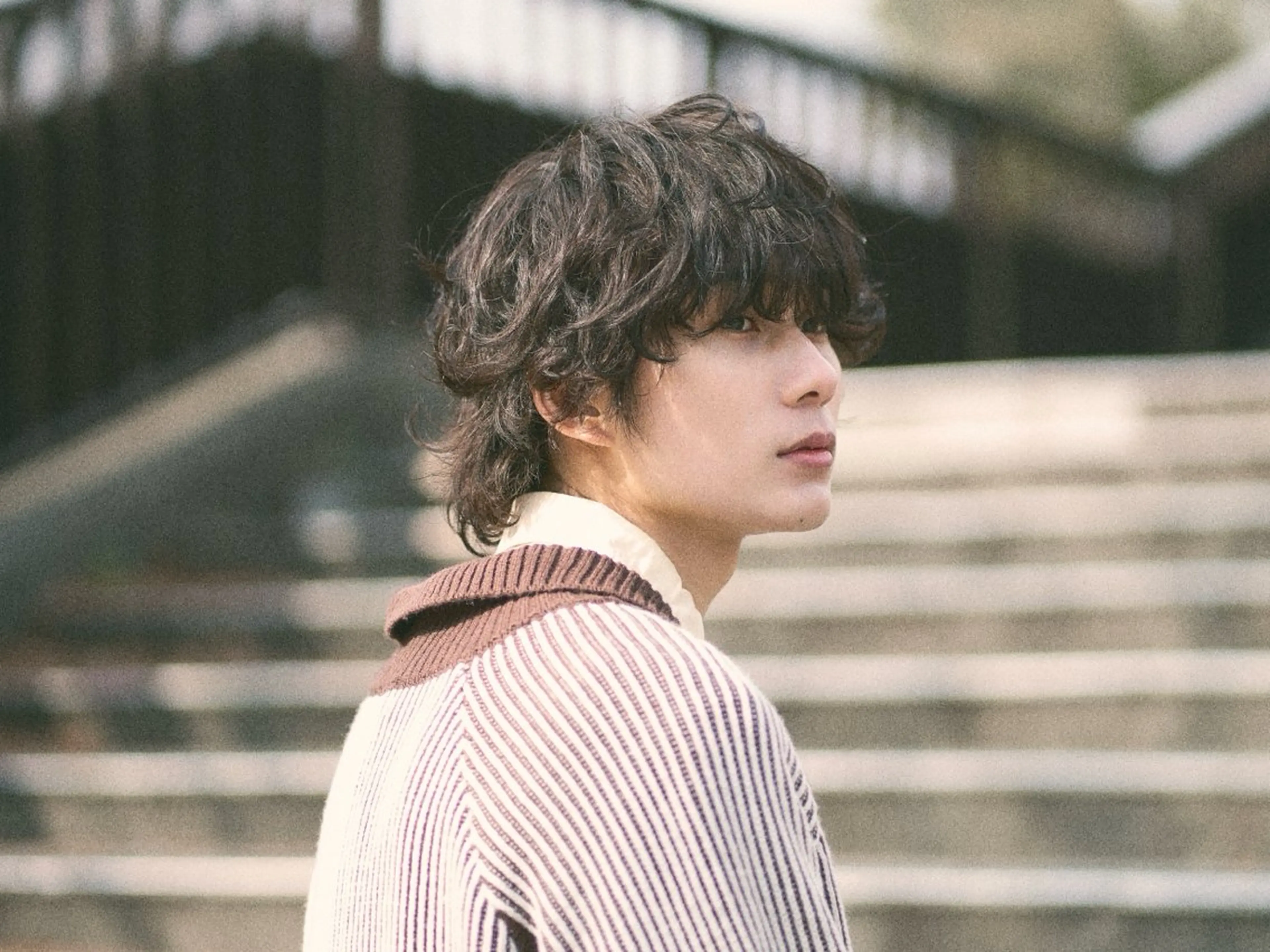 ミディアム パーマ メンズ カット パーマ シャドウパーマ No.1うえちりくのヘアスタイル