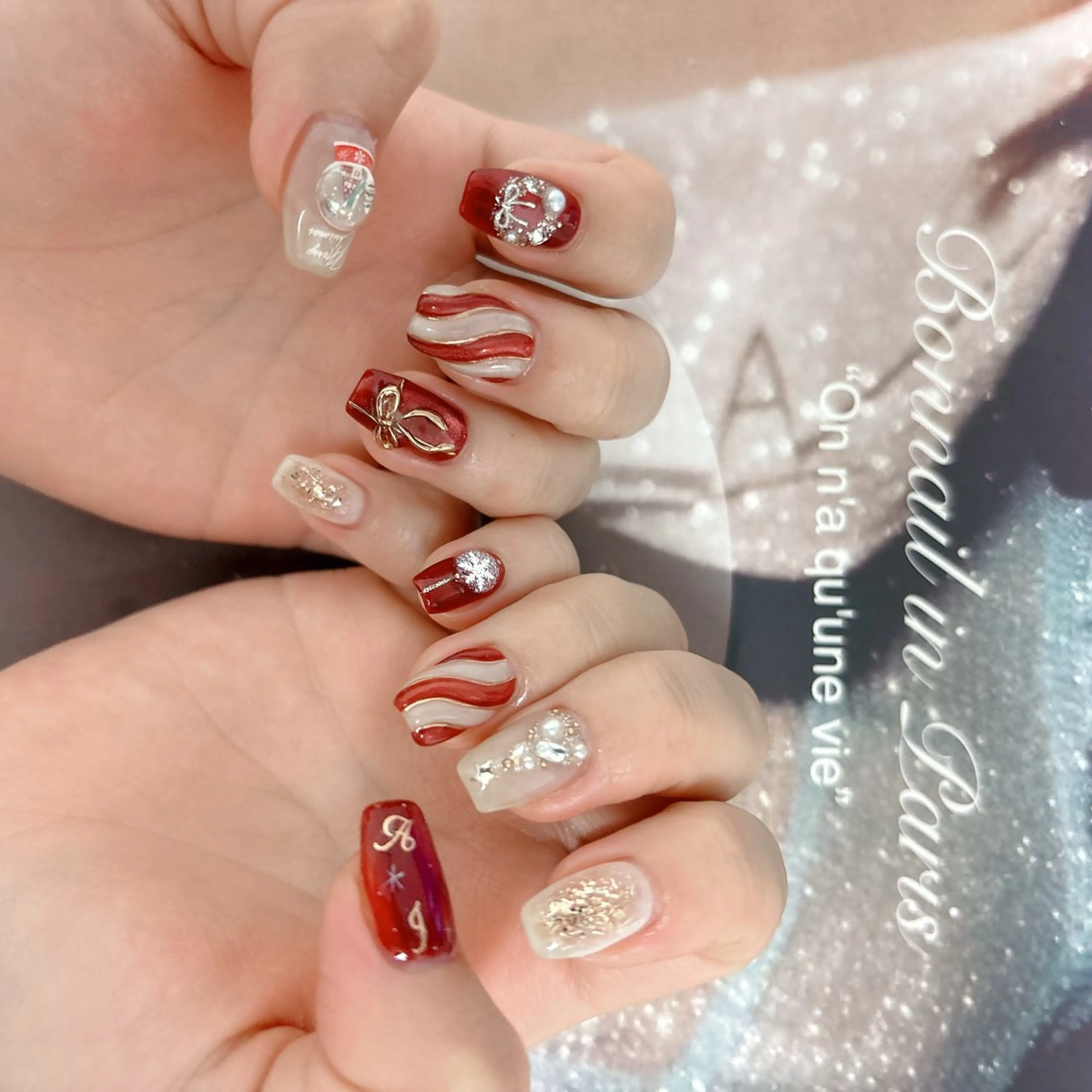 ネイル 冬ネイル クリスマス ハンドネイル nailsalon Asryのネイルデザイン