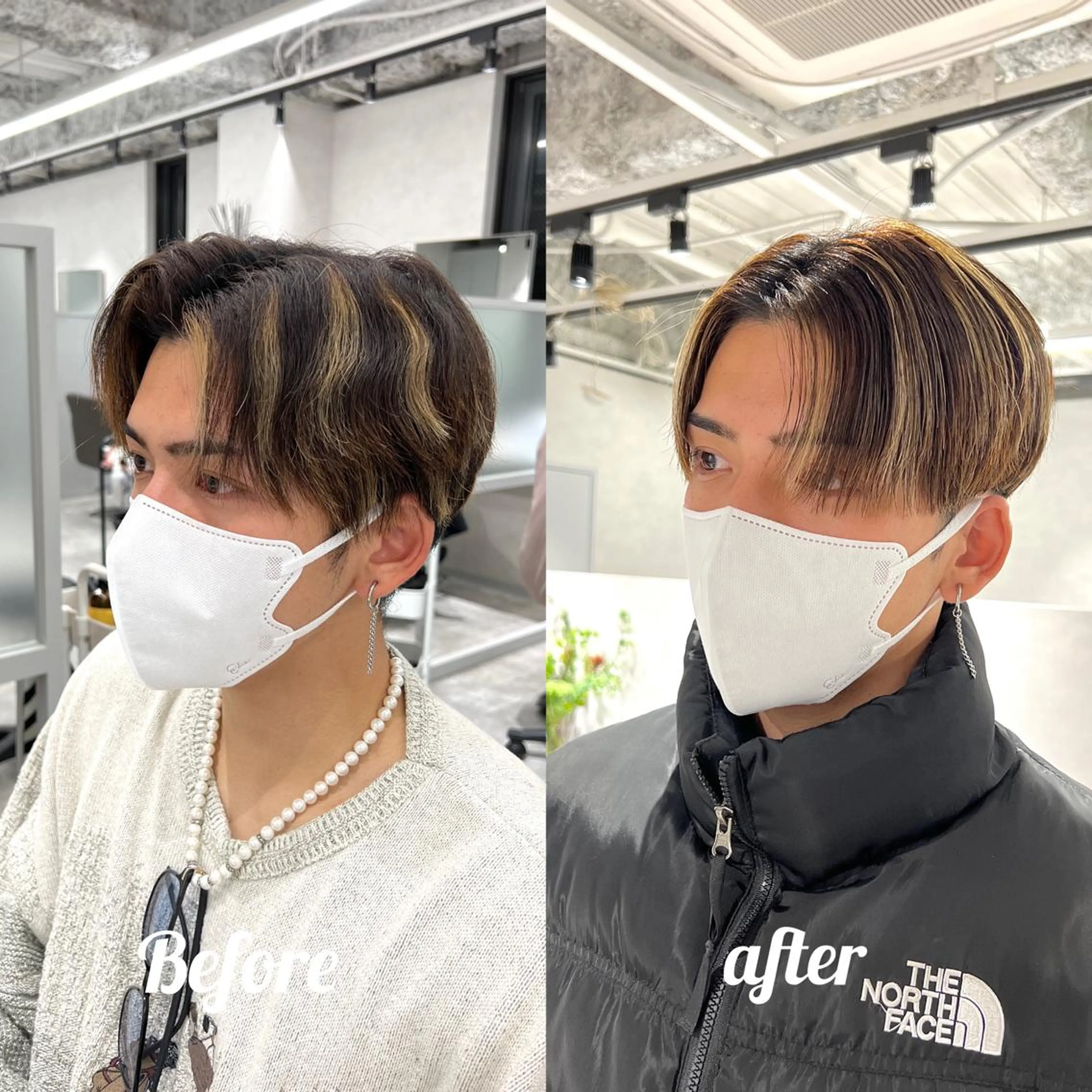 ショート カラー メンズ 関西センターパート メンズモデル募集のヘアスタイル