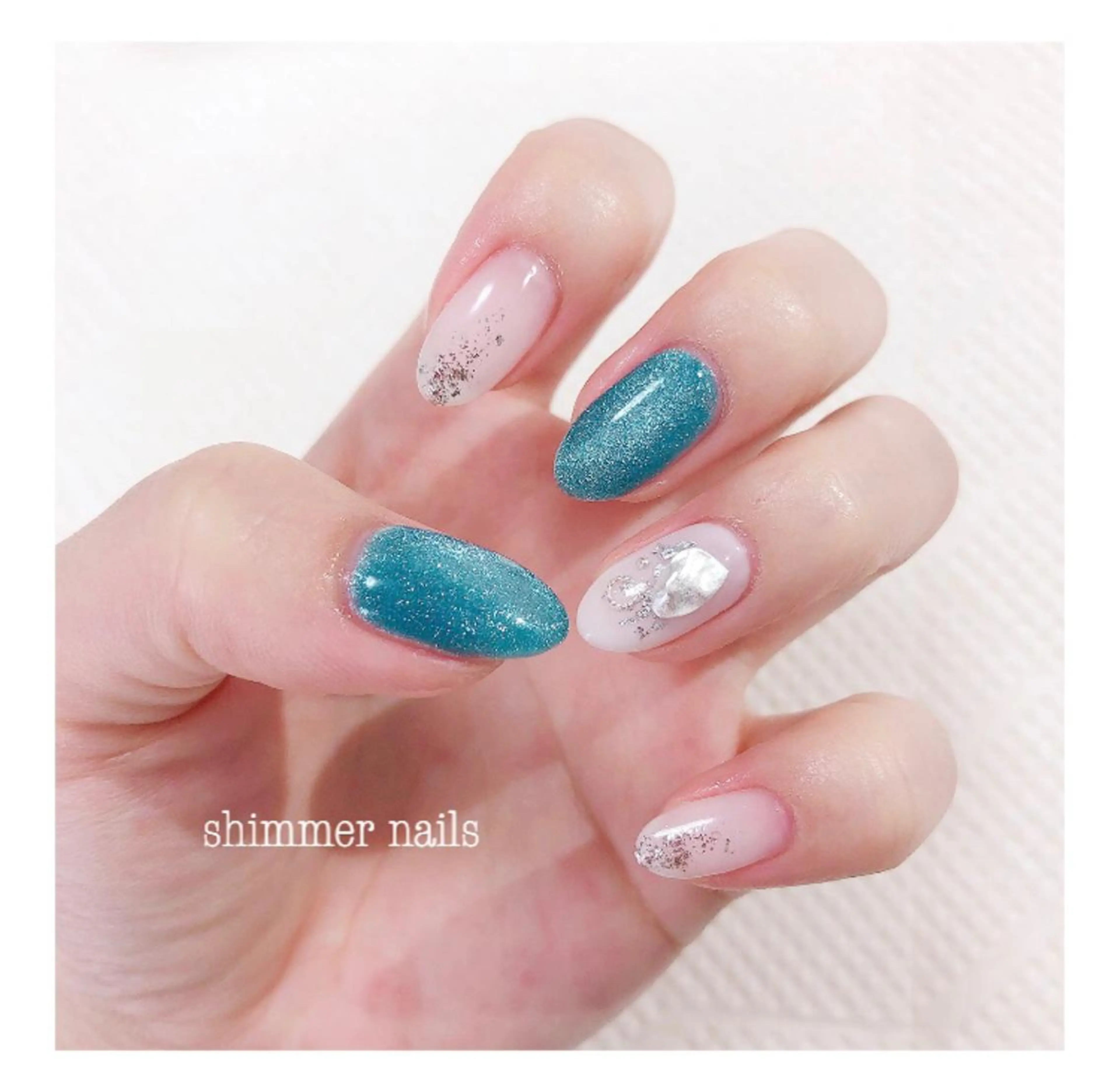 ネイル キラキラネイル おそろいネイル shimmer nailsのネイルデザイン
