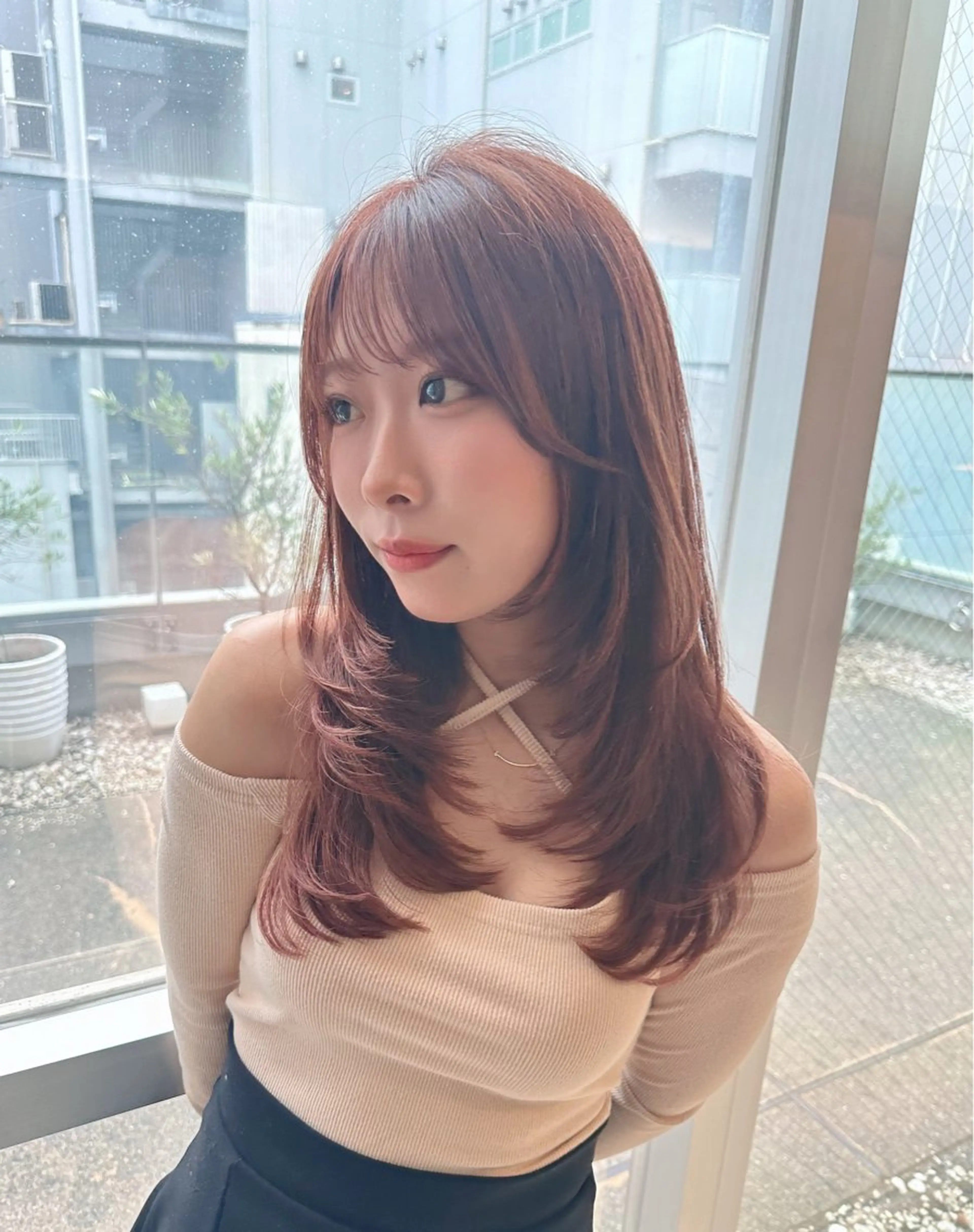 セミロング カット パーマ トリートメント 隅野 恭生のヘアスタイル