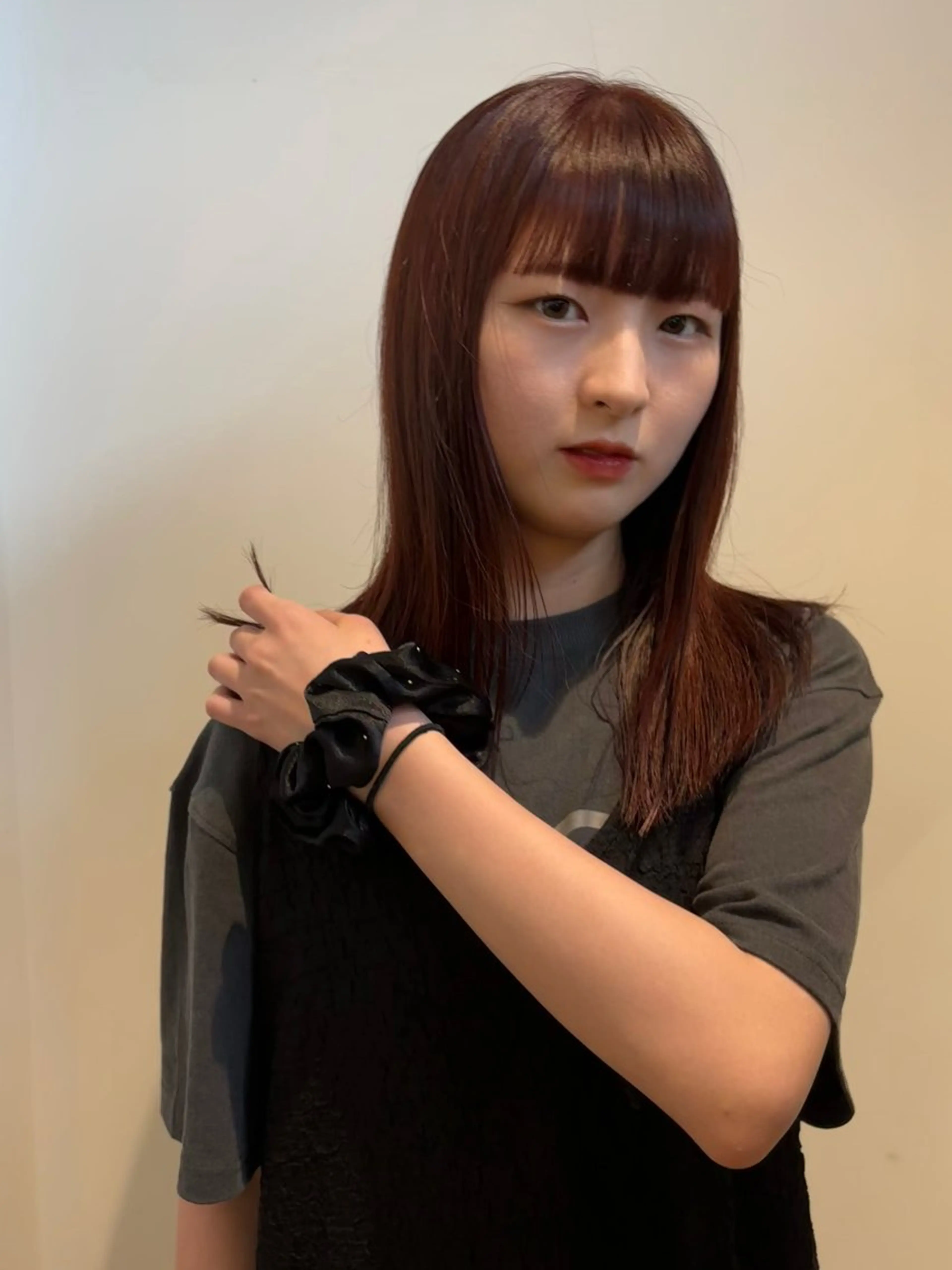 セミロング カット ヘアカラー 津田 里菜のヘアスタイル