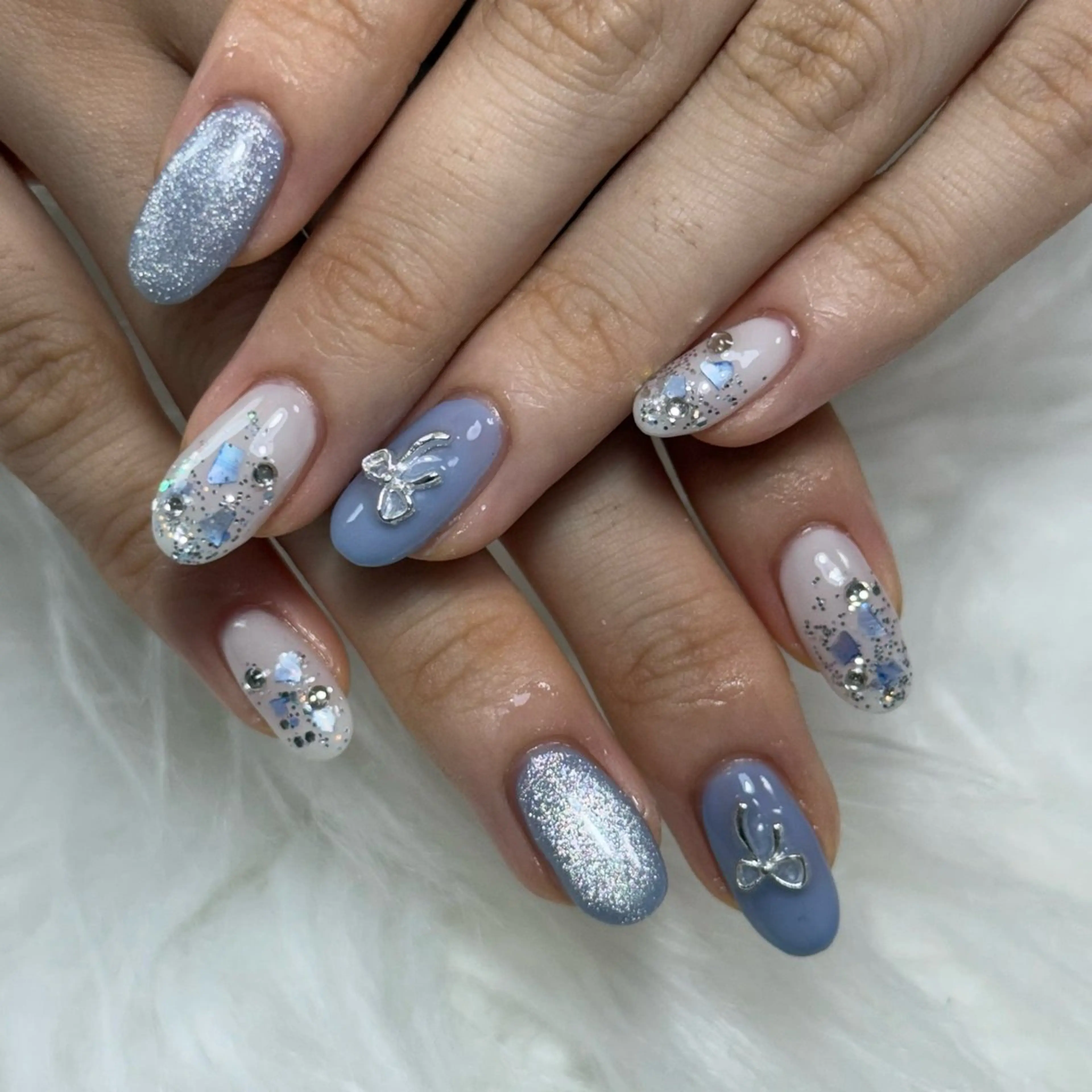 ネイル ブルー ハンドネイル L'ino nailのネイルデザイン