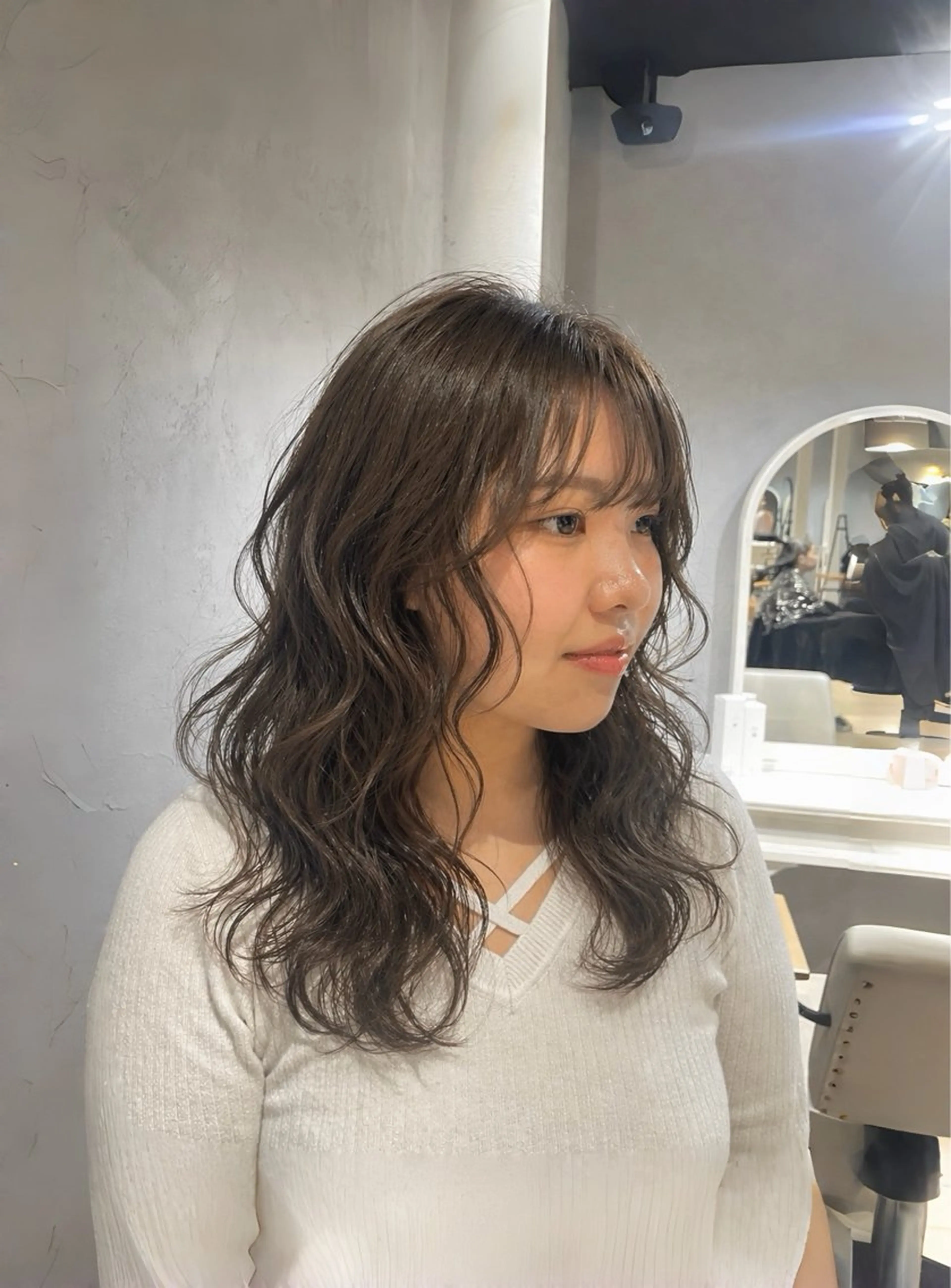 セミロング ヘアカラー トリートメント 𝐚𝐨𝐢/パーマ /ショート/メンズのヘアスタイル