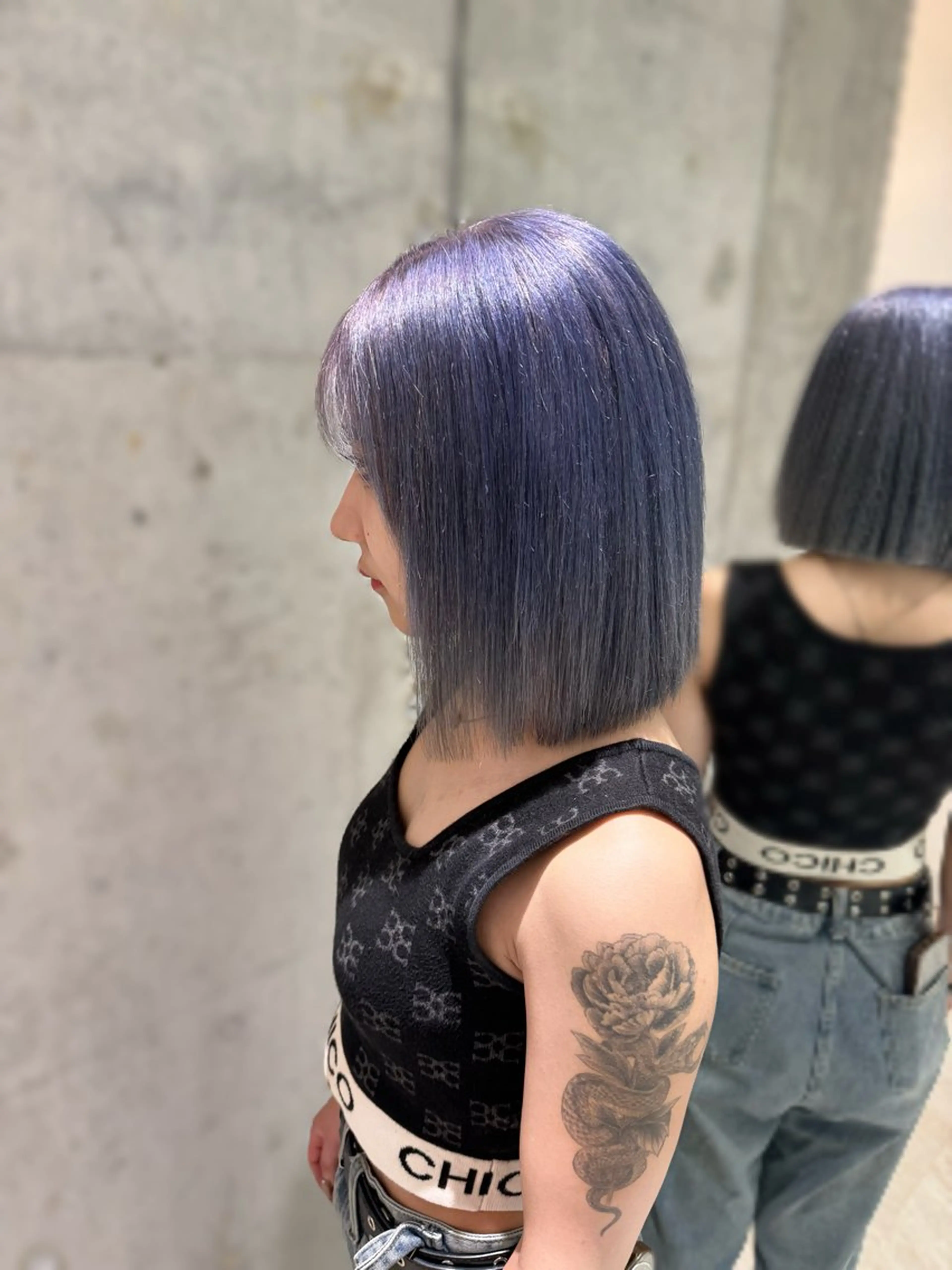 ミディアム karin ボブハイトーンのヘアスタイル