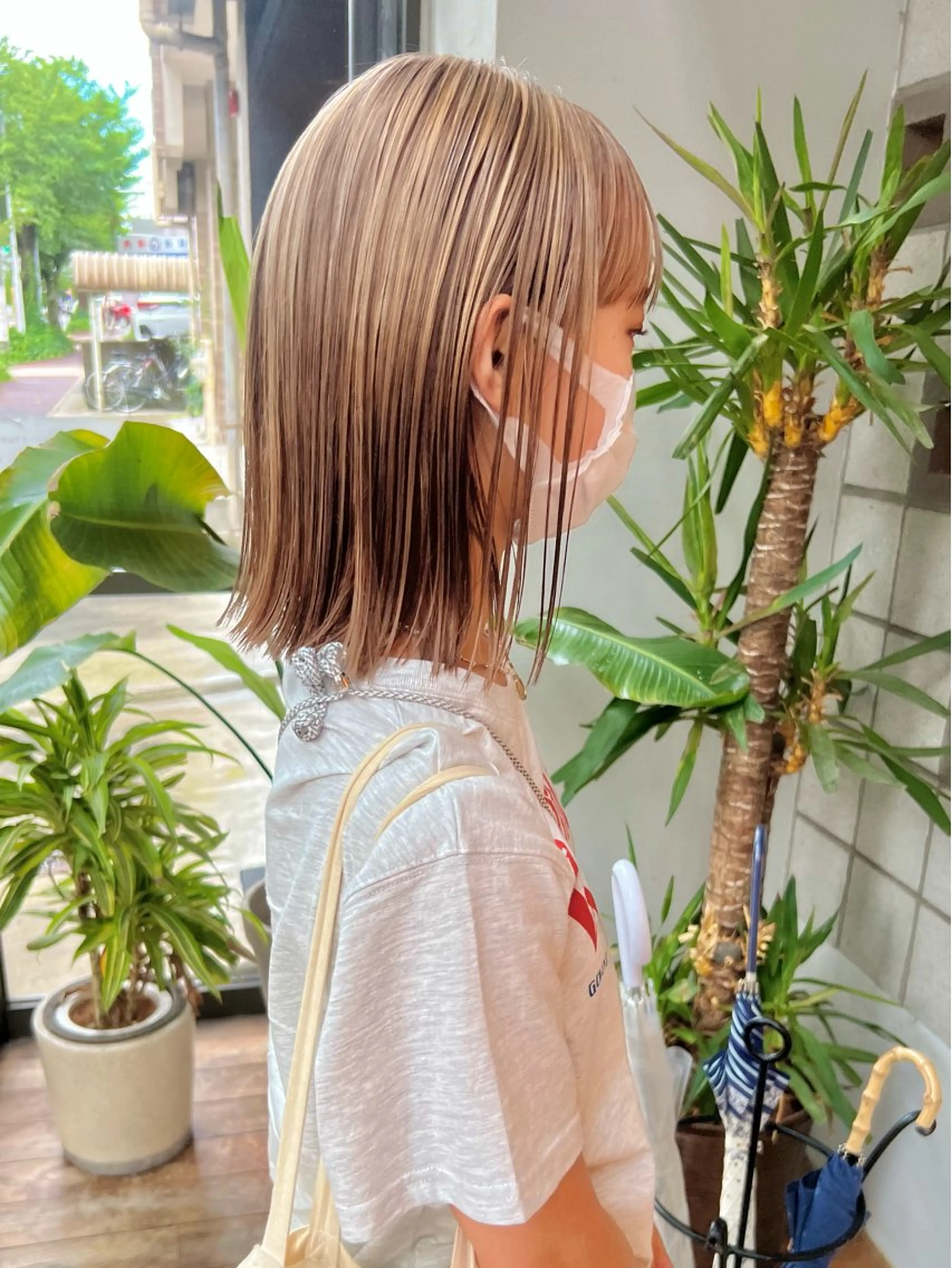 ミディアム カラー ハイライトカラー ハイライト メンズパーマ/フェ ザーパーマ/古川晴輝のヘアスタイル